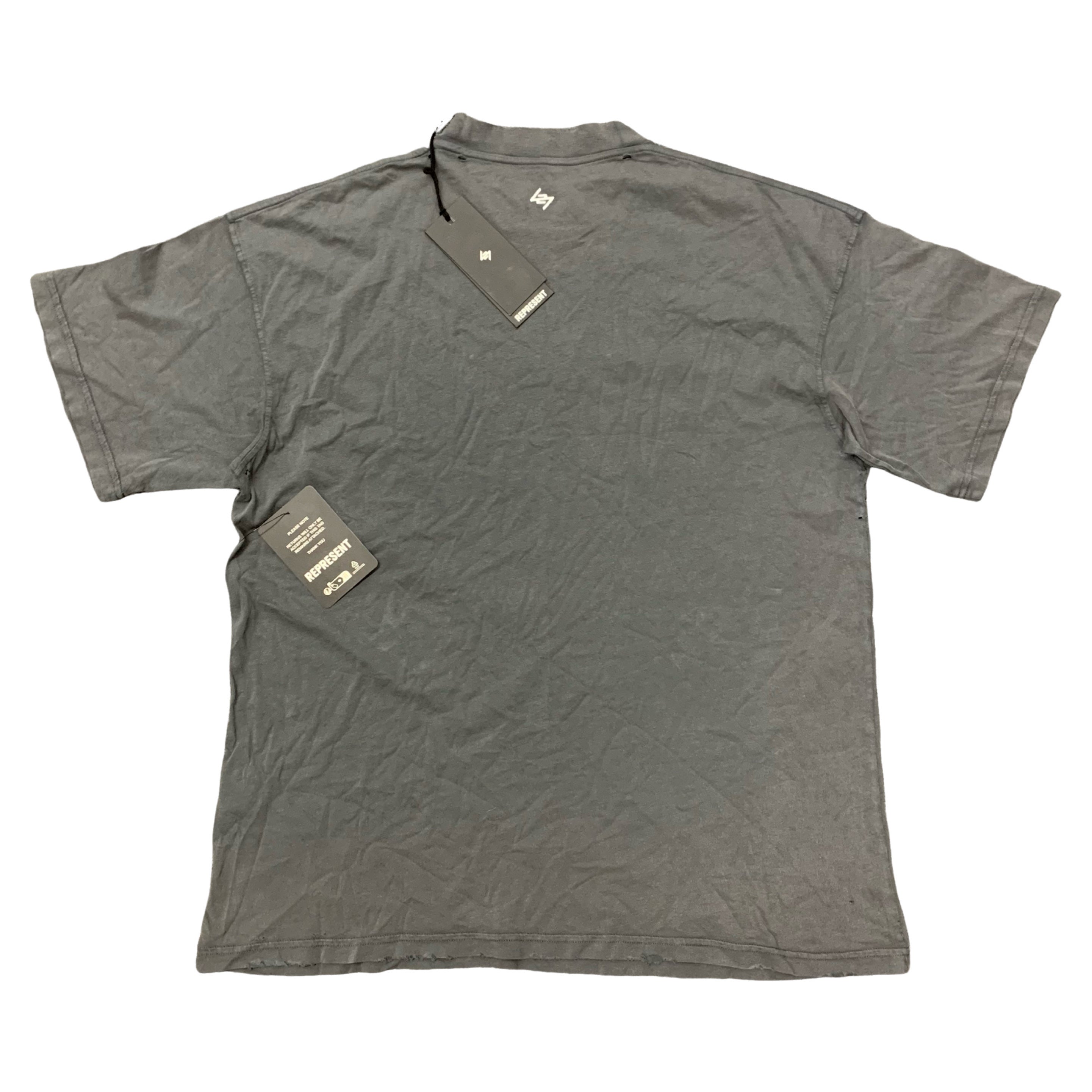 Represent XS Tee 247 On A Mission Aged Black T-Shirt Distressed