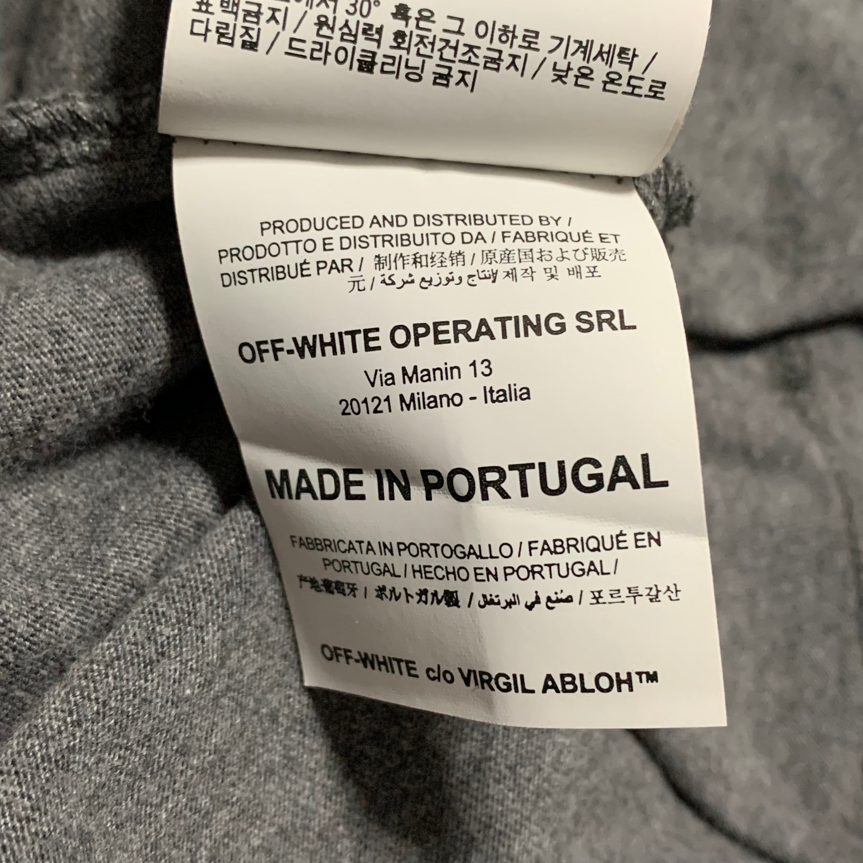 Off White Medium Arrows Graphic Grey Tee Virgil Abloh