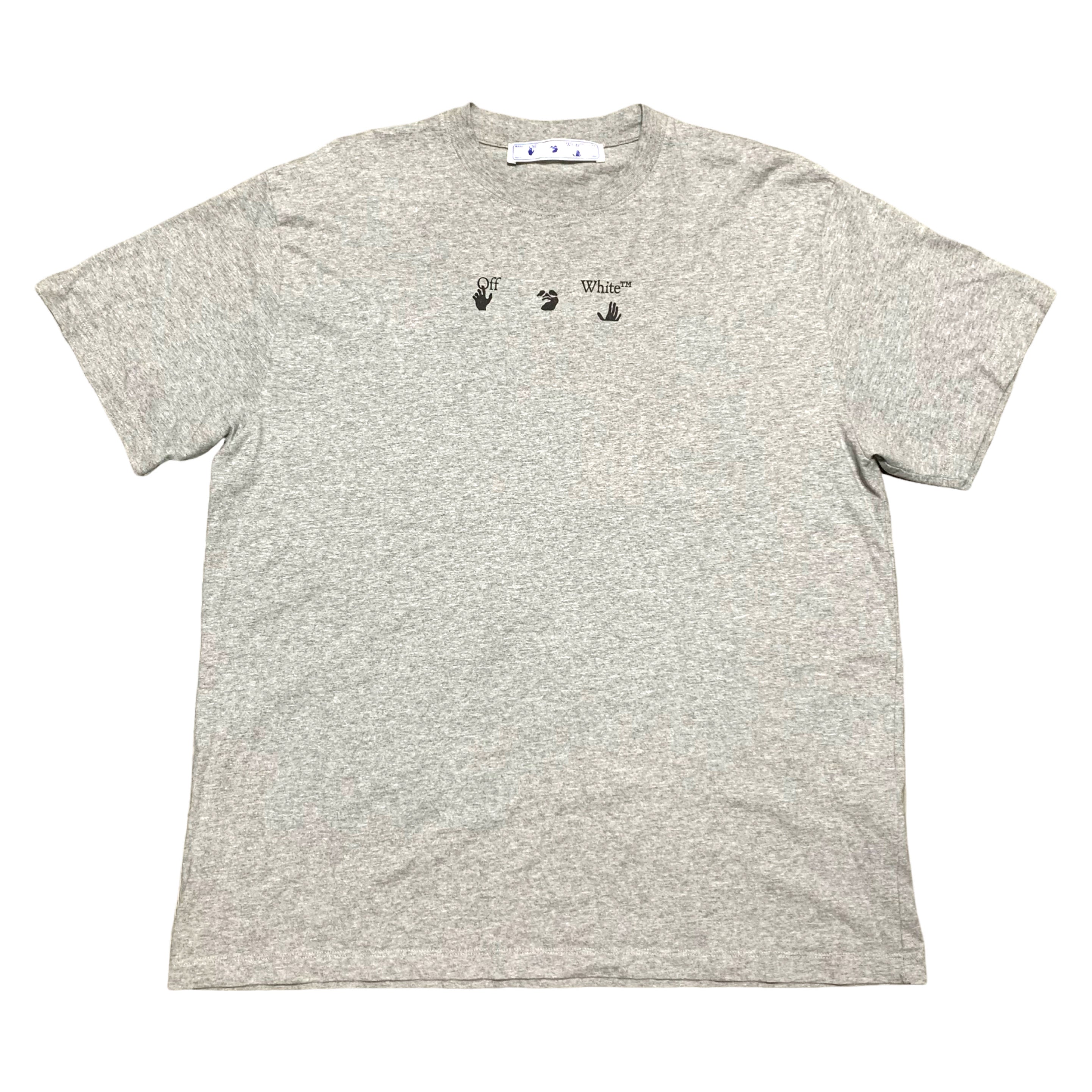 Off White Large Blue Marker Grey Tee Virgil Abloh