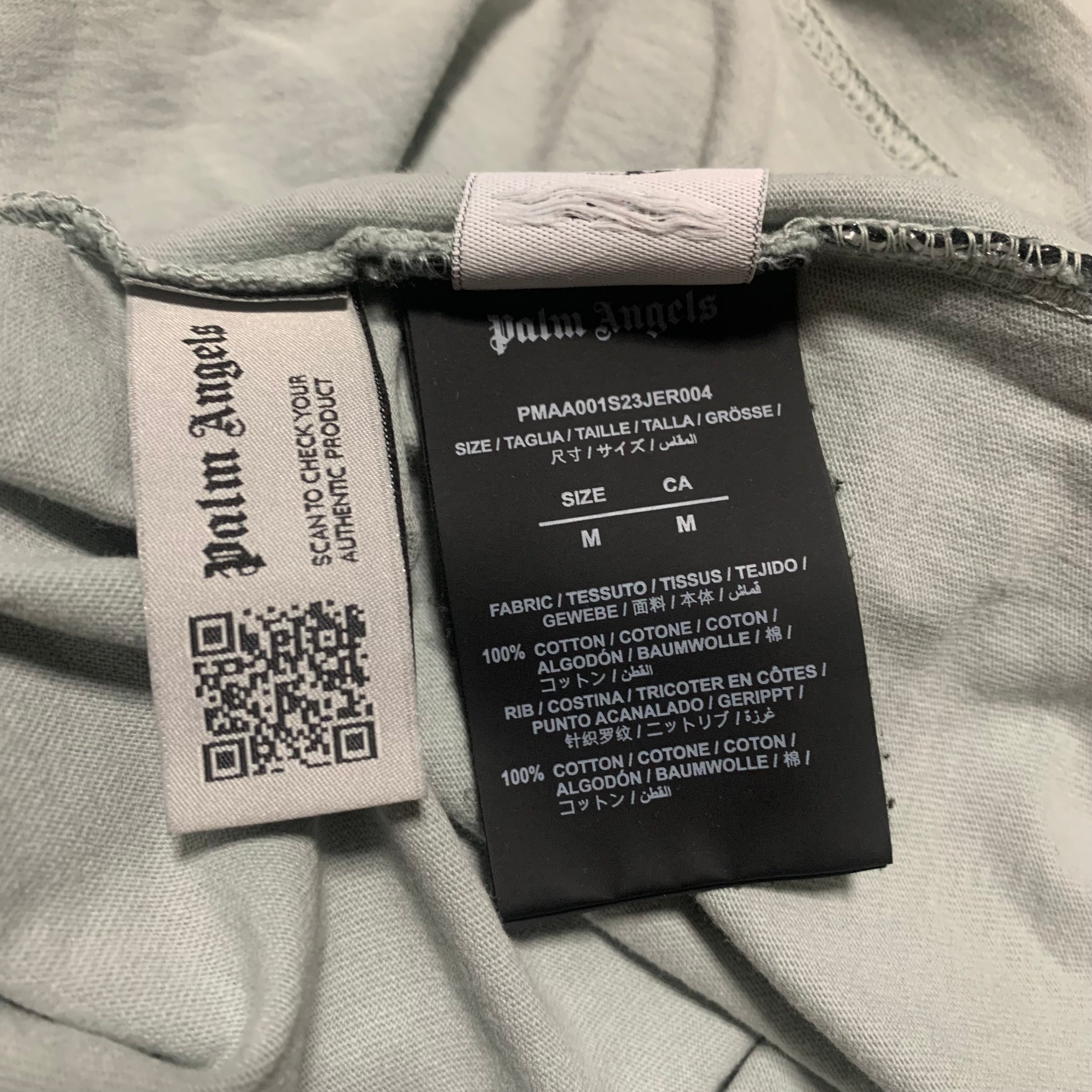 Palm Angels Medium GD Reverse Logo Light Grey Tee