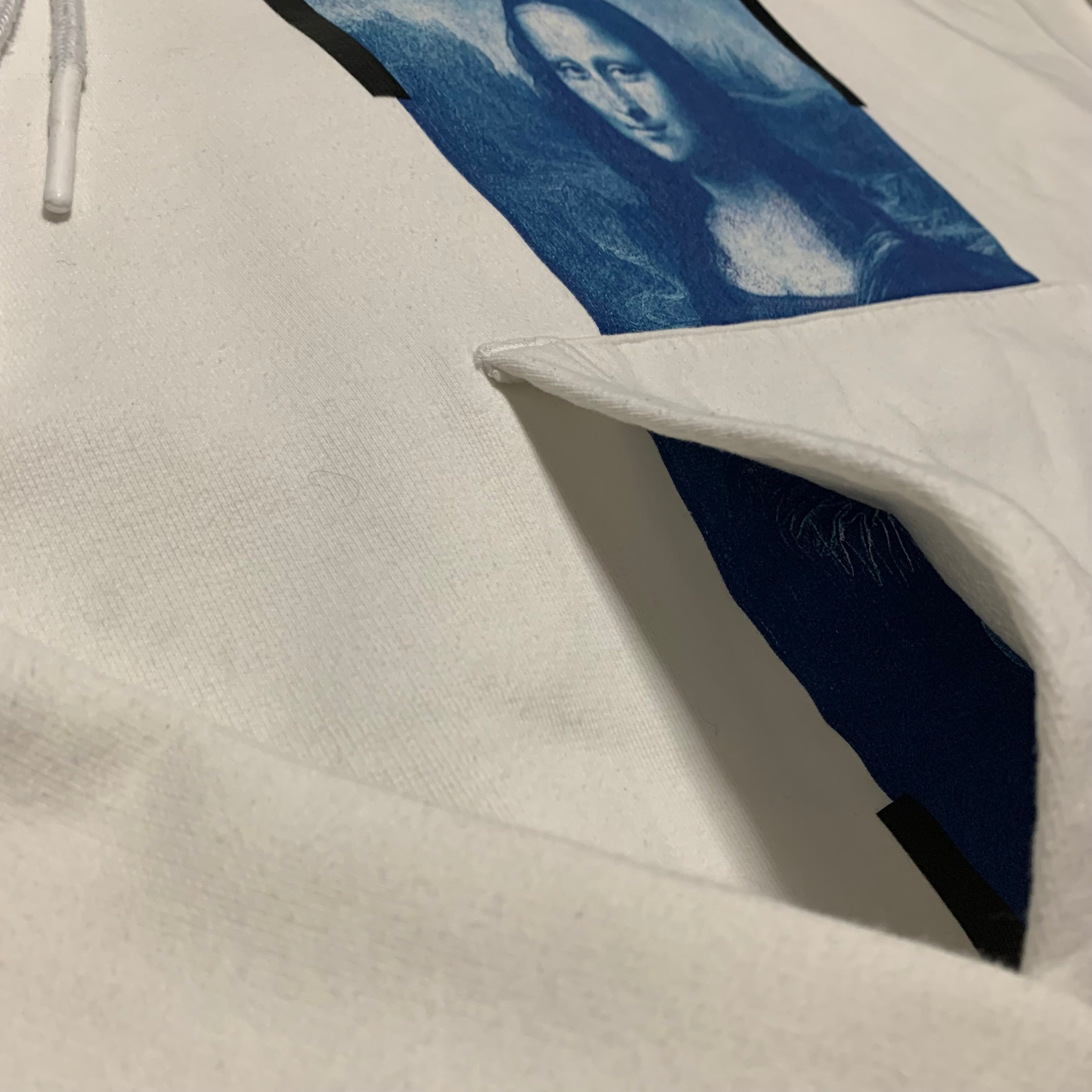 Off White Large Mona Lisa White Hoodie Virgil Abloh