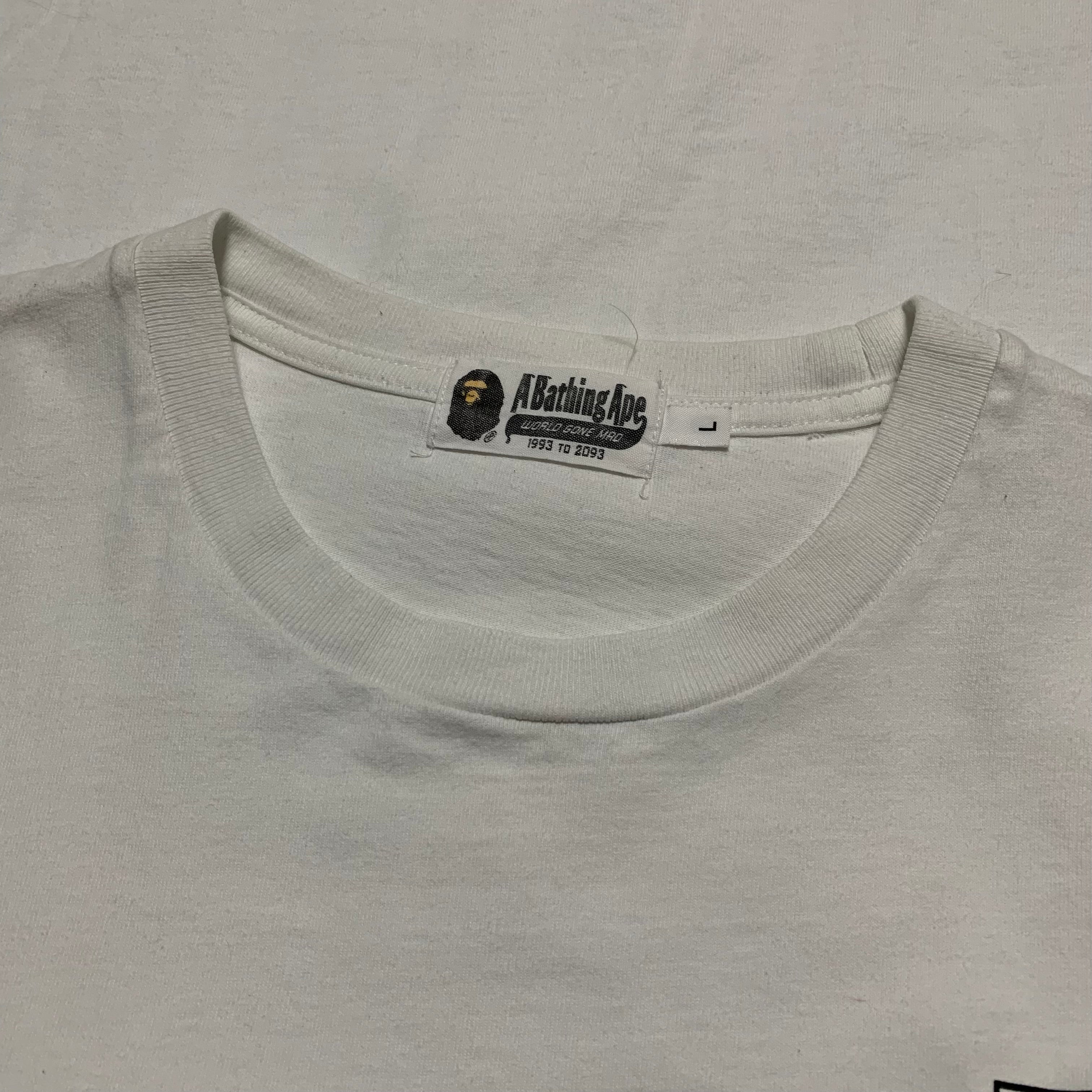 Bape Large White Tee Space A Bathing Ape