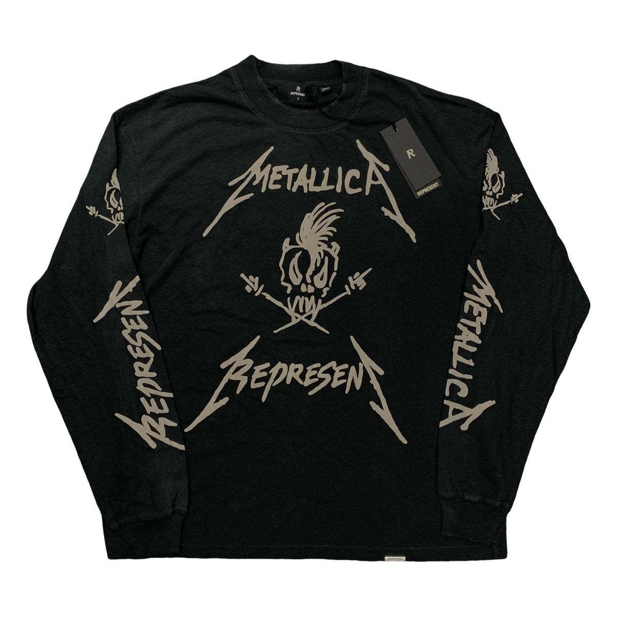 Represent Small Tee Metallica Garage Inc Stained Black Long Sleeve T-Shirt