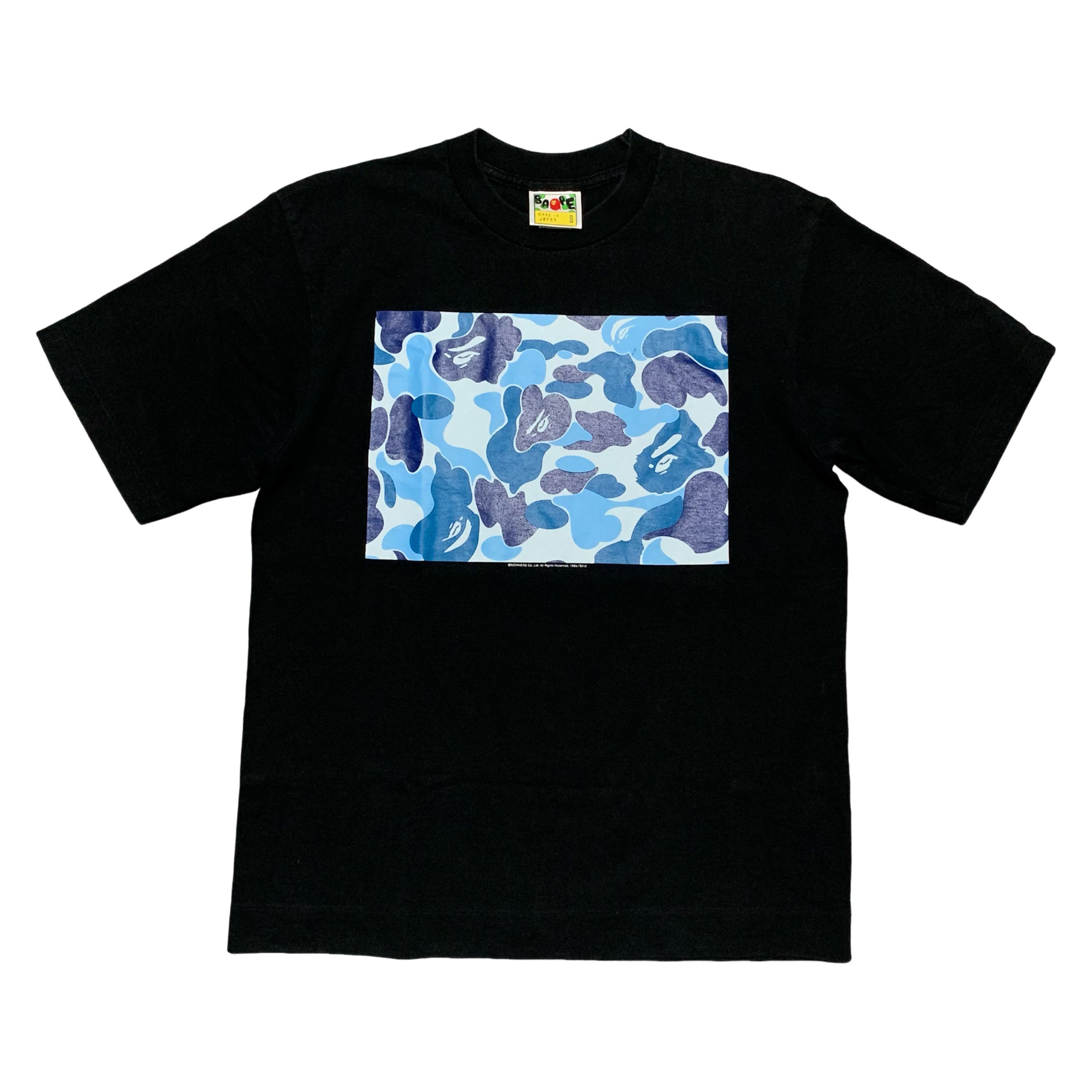 Bape Small Blue ABC Camo Graphic Black Tee A Bathing Ape 2010