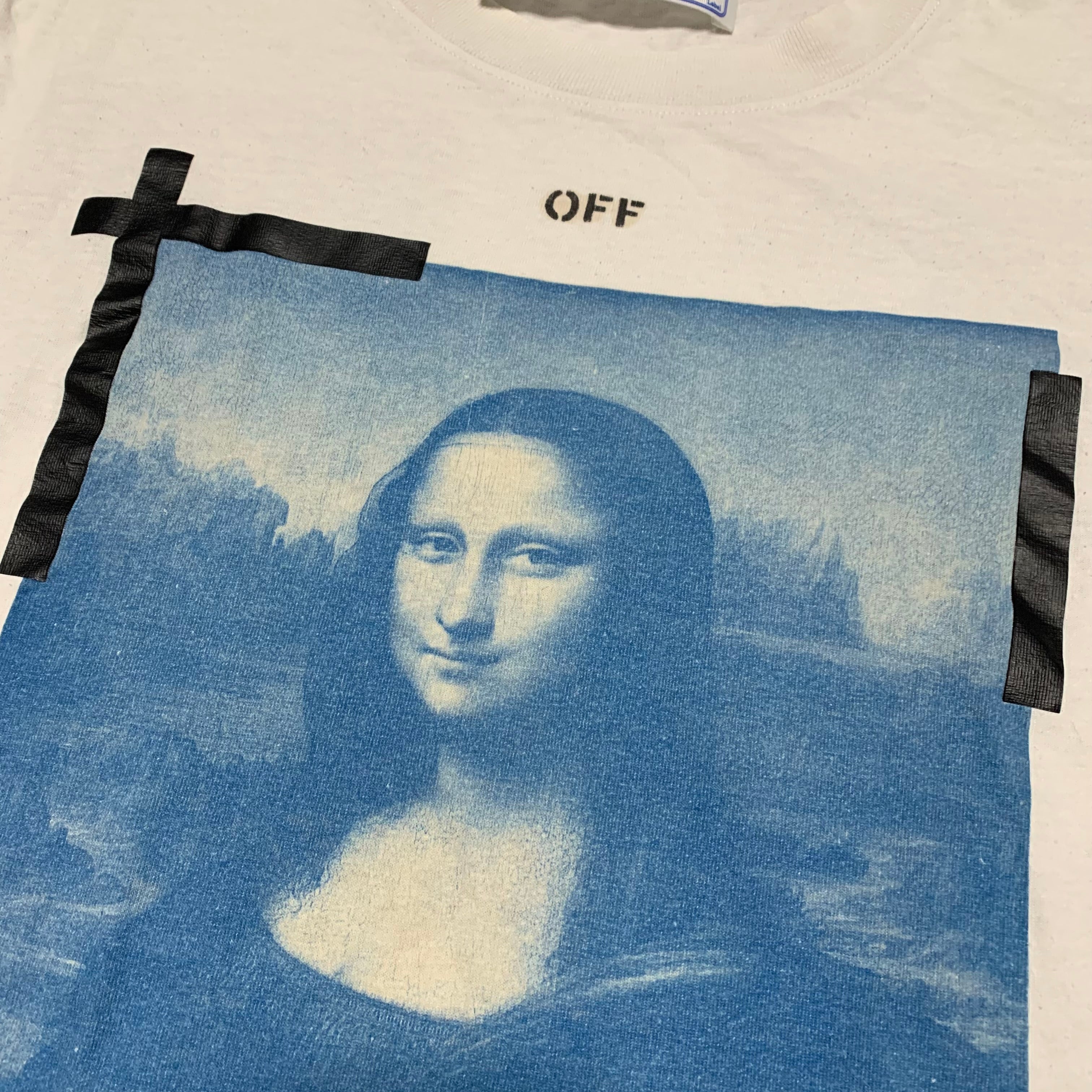 Off White Small Mona Lisa Arrows White Tee Virgil Abloh