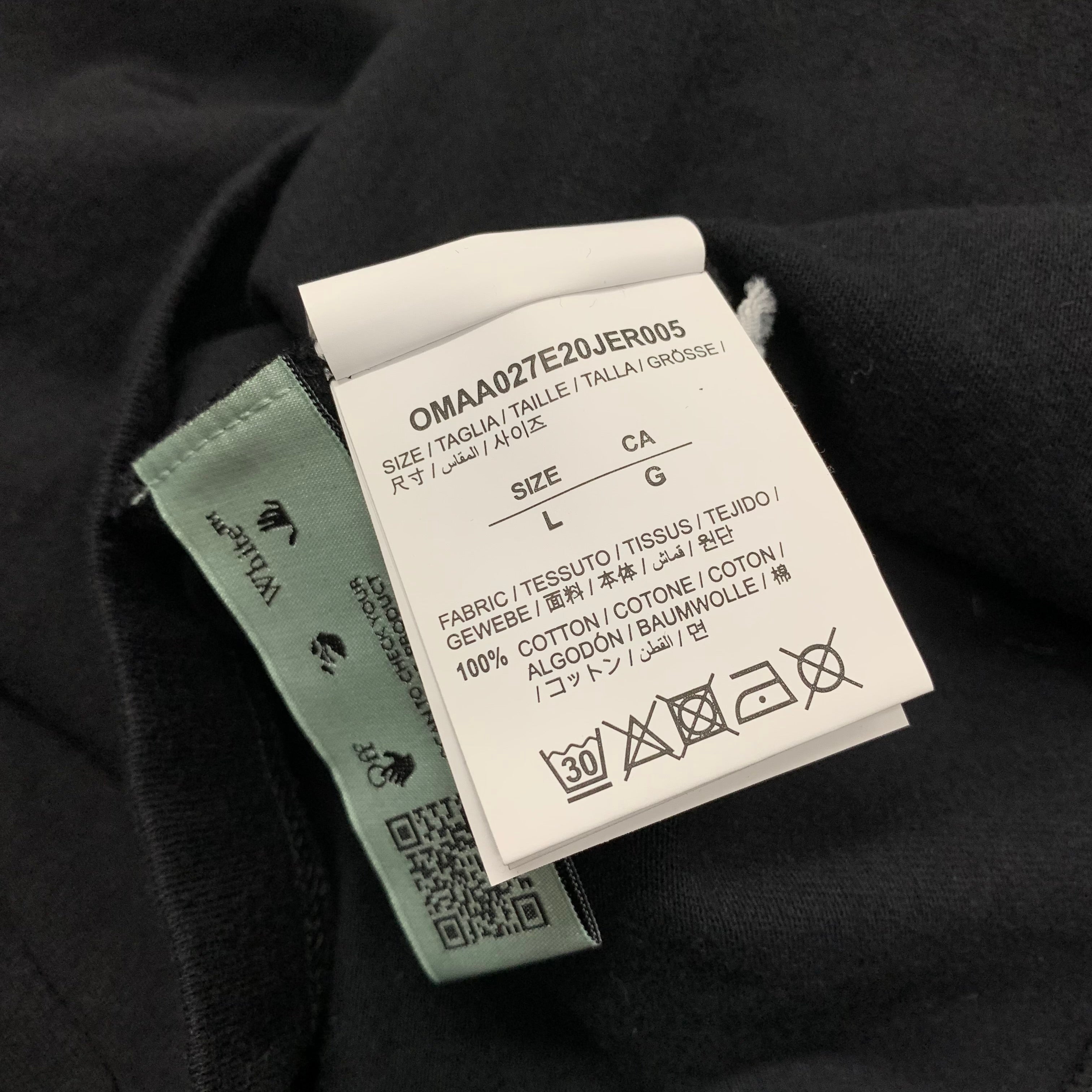 Off White Large Tee Marker Arrows Black T-Shirt Virgil Abloh Blue Graphic