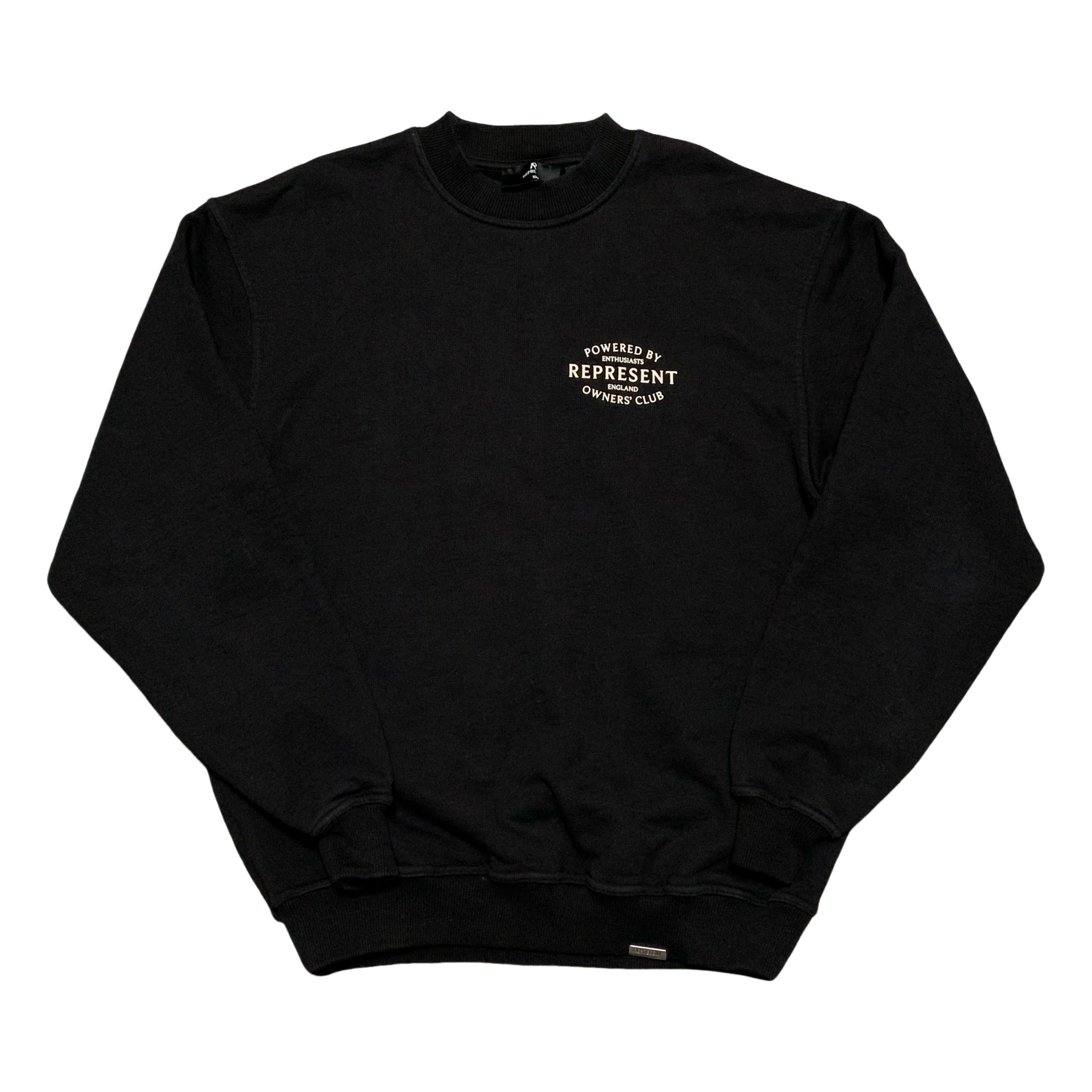 Represent XXS Owners Club Stamp Jet Black Sweater Sweatshirt Crewneck