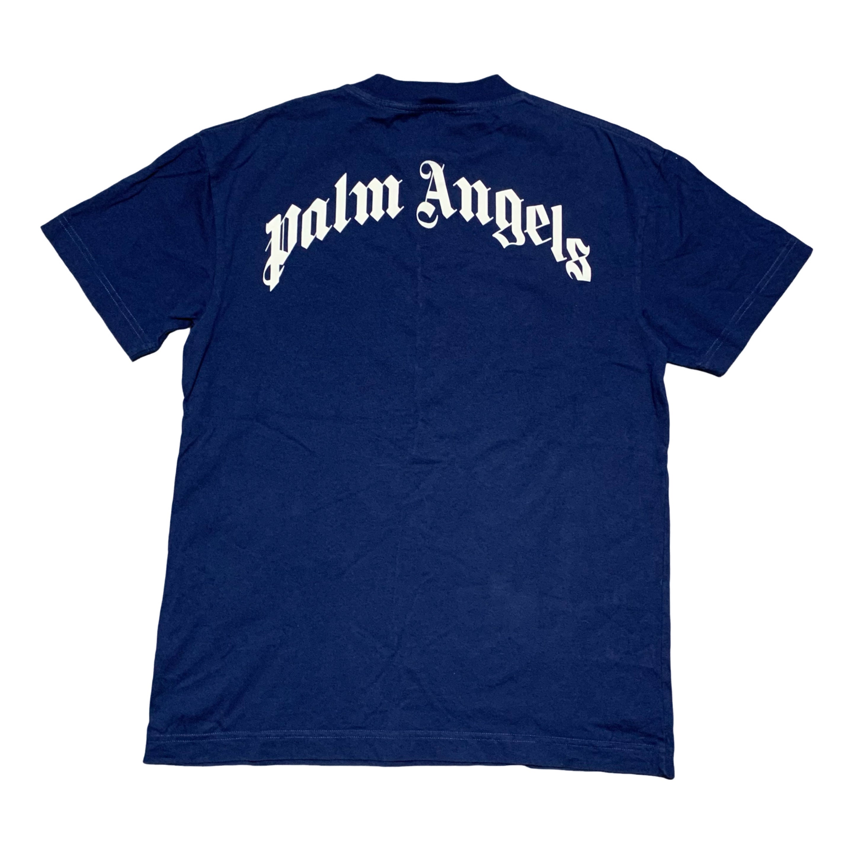 Palm Angels Medium Broken Palm Tree Blue Tee