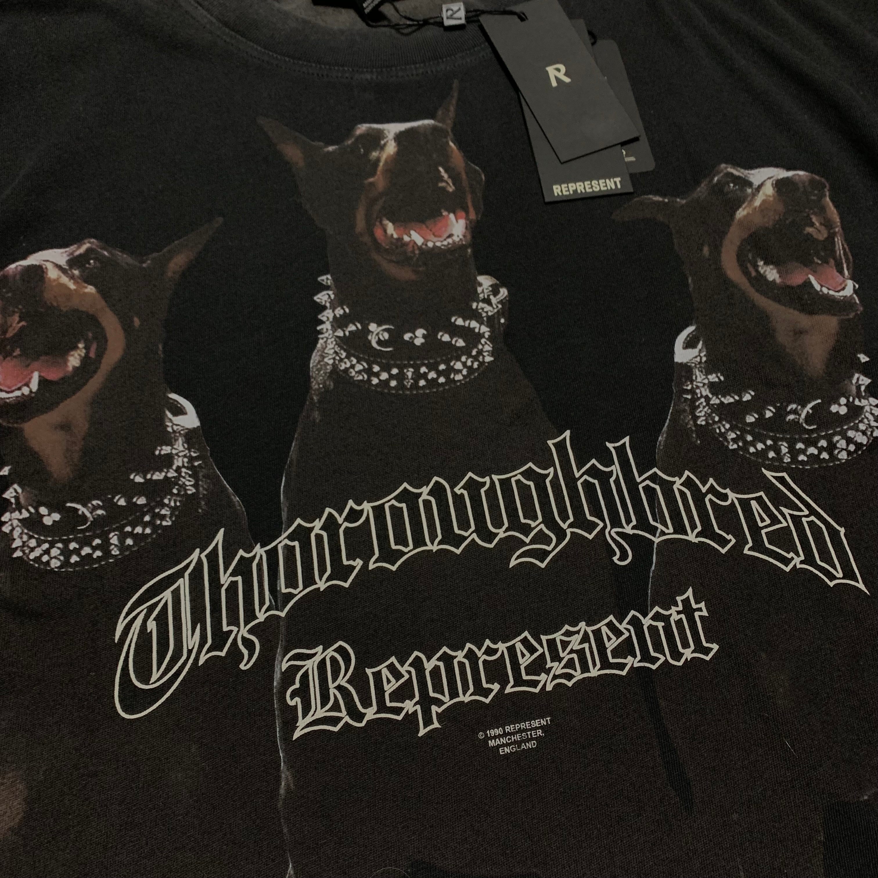 Represent XL Thoroughbred Dog Vintage Black Tee