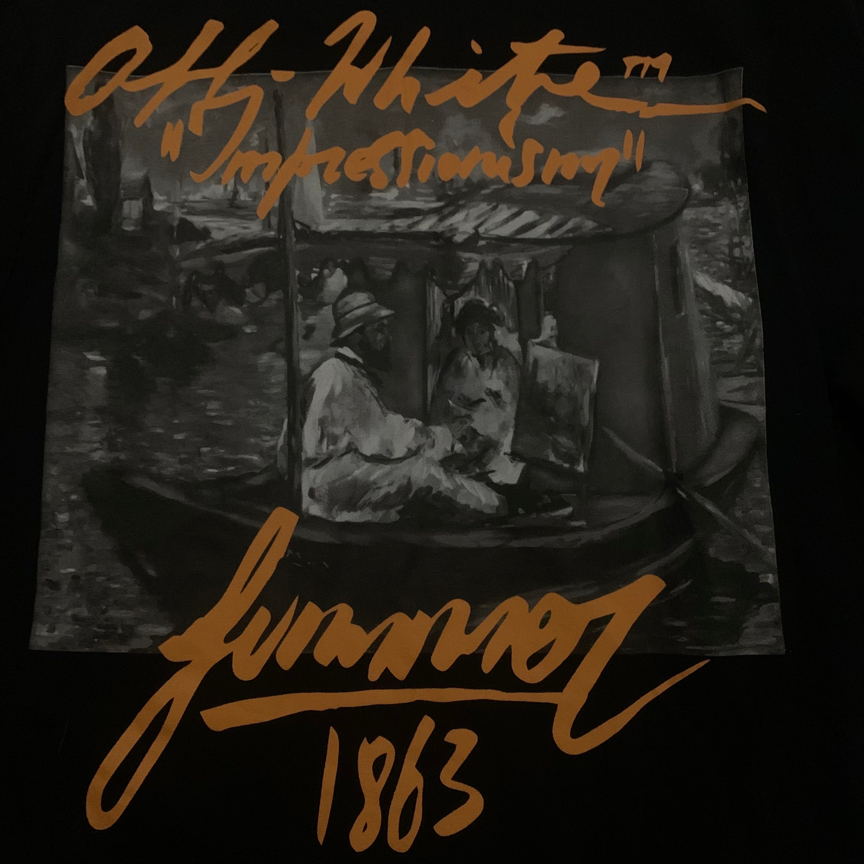 Off White XS Summer 1863 Impressionism Black Long Sleeve Tee (OMAA027R19185009)