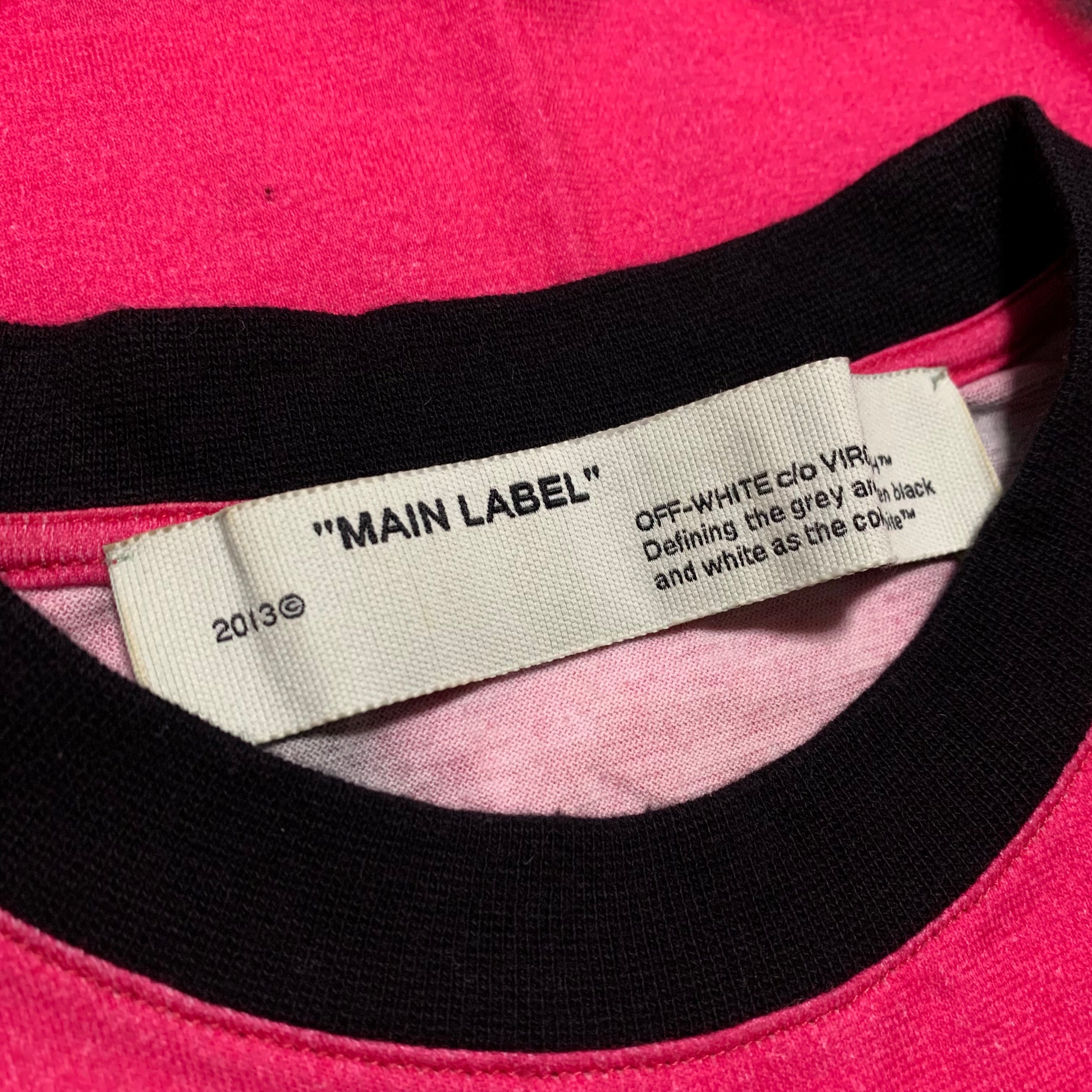 Off White XS Pink Tie Dye Black Tee Virgil Abloh