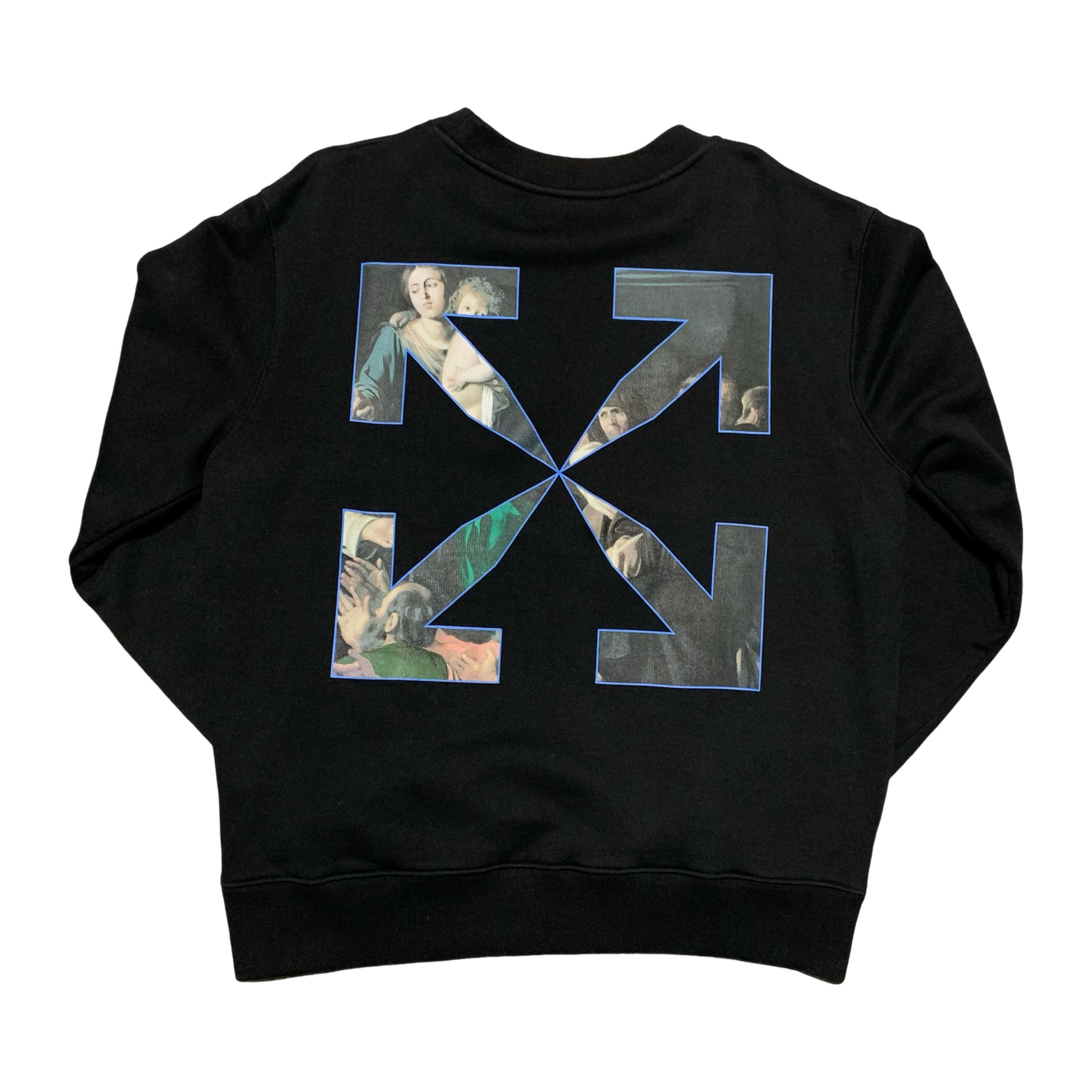 Off White Large Caravaggio Arrows Black Sweatshirt Crewneck Virgil Abloh