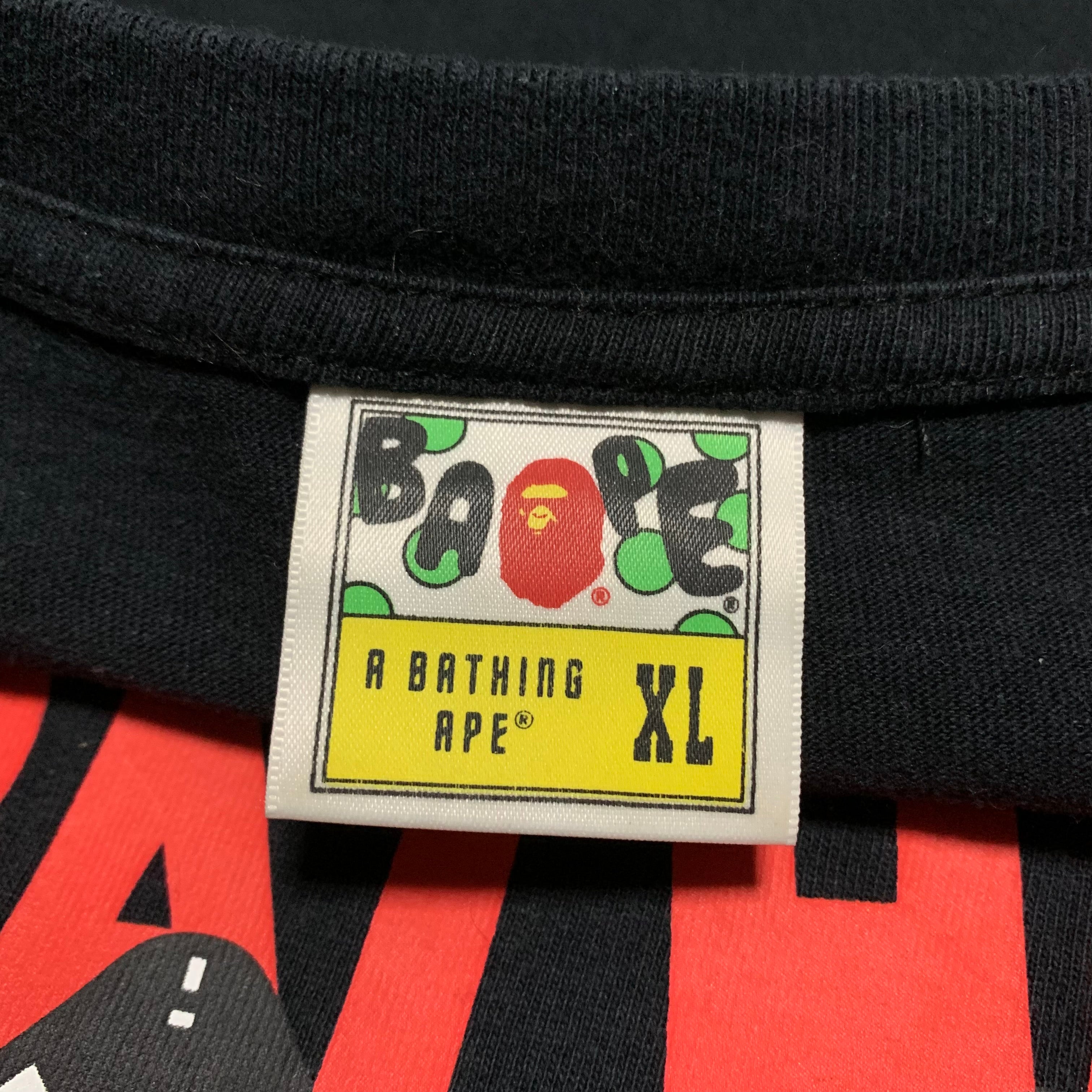Bape XL Bathing Ape Graphic Black Tee A Bathing Ape