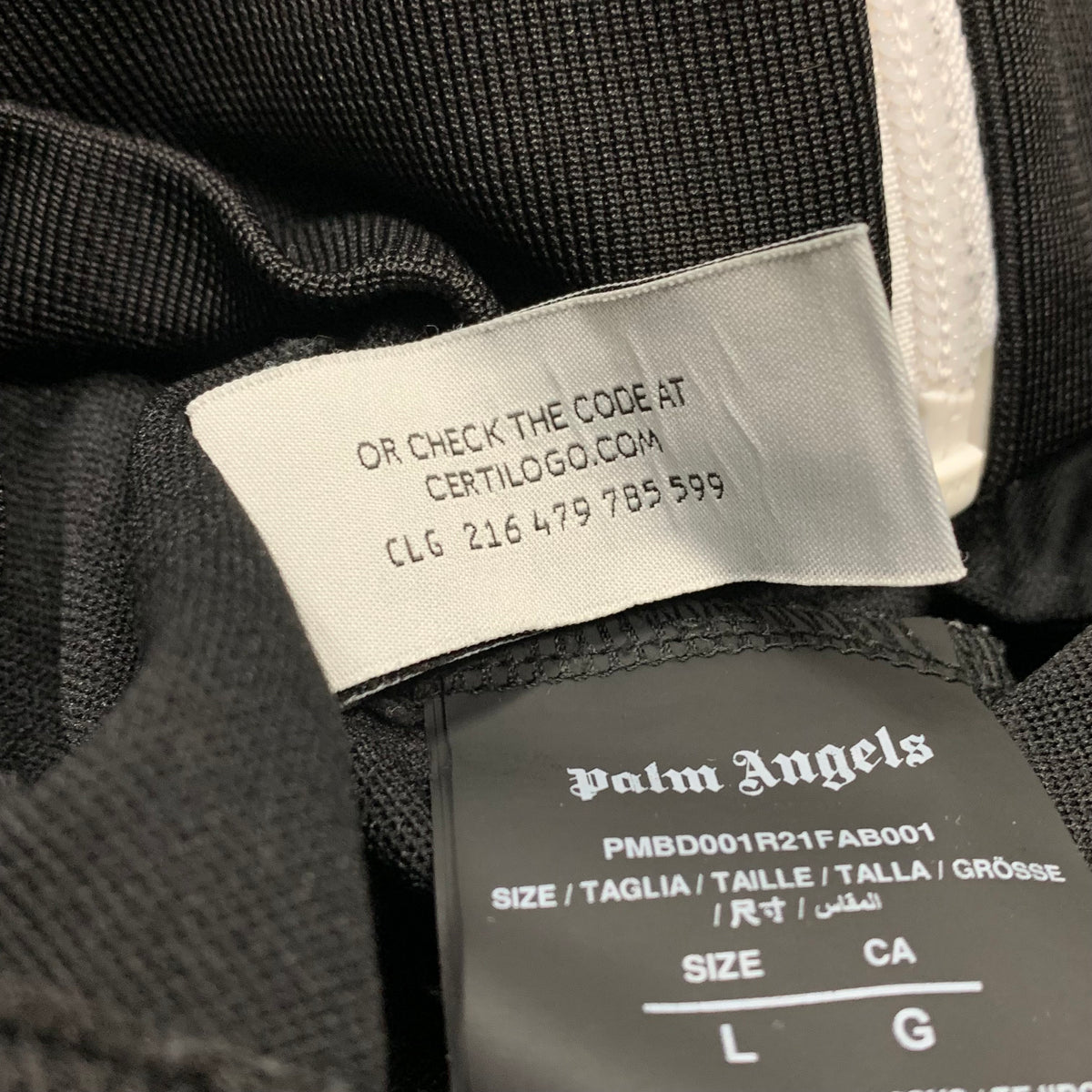 Palm Angels Large Jacket Black Track Top Jacket