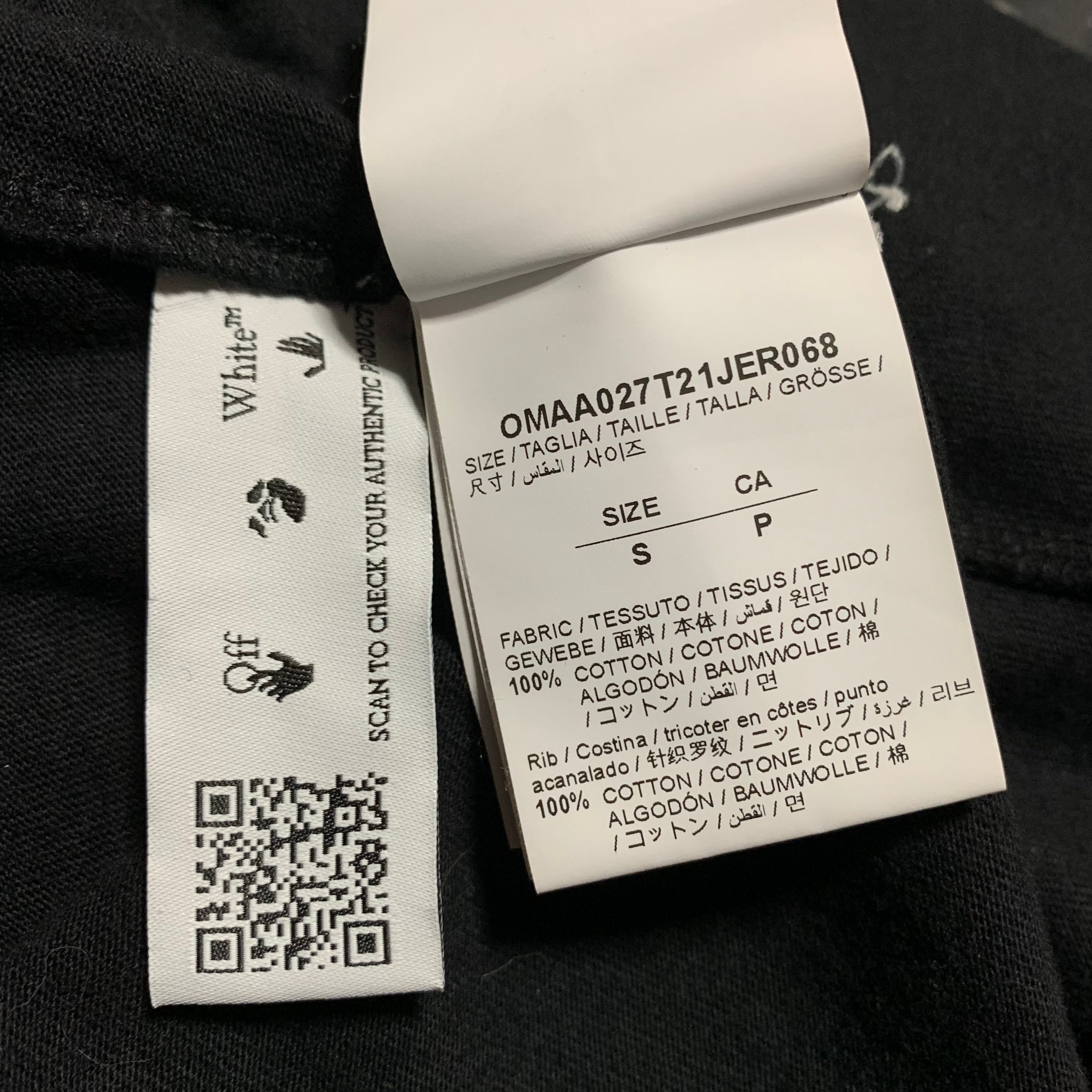 Off White Small Caravaggio Arrows Black Tee 'Till The End' Virgil Abloh