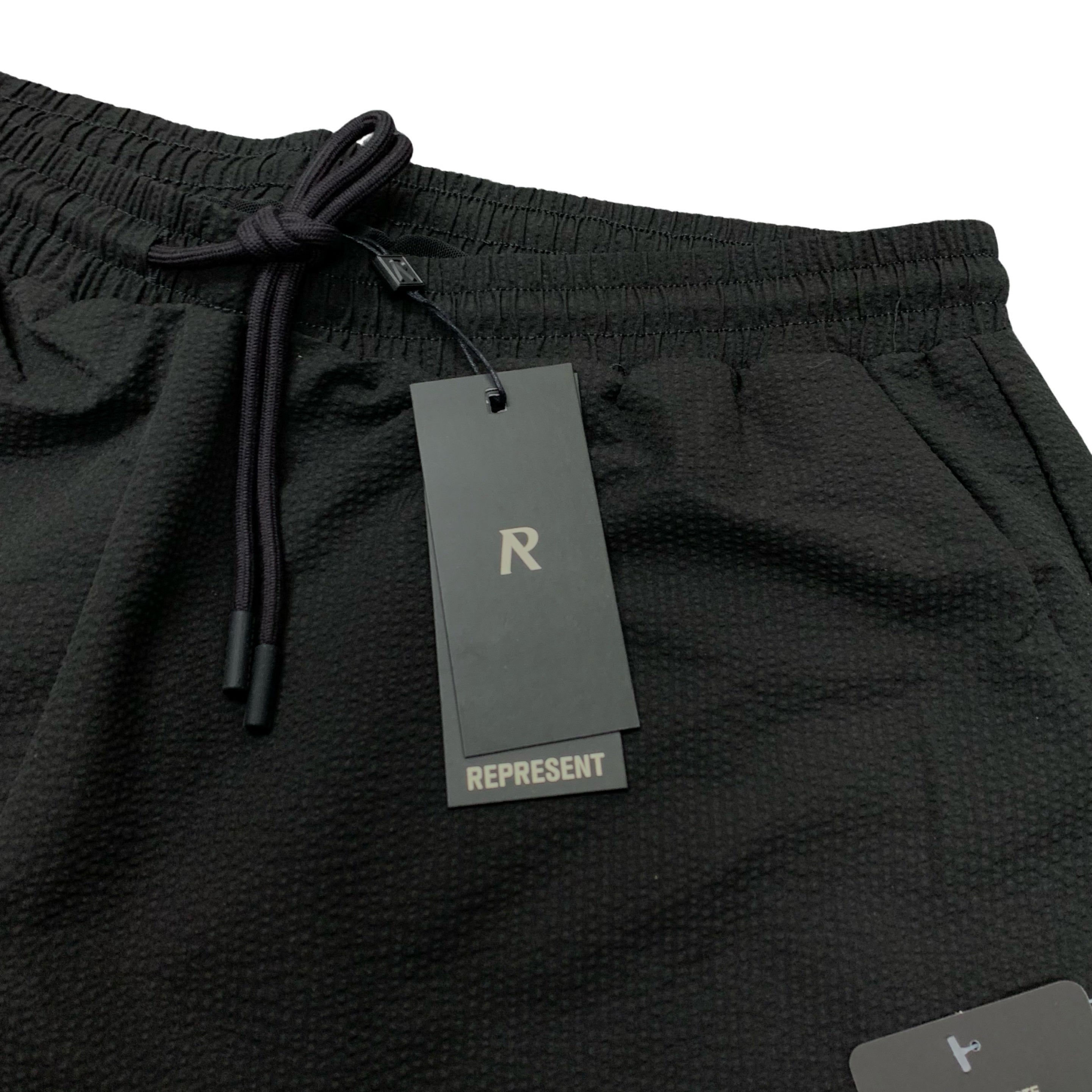 Represent XL Swim Shorts Seersucker Shark Black Swim Shorts