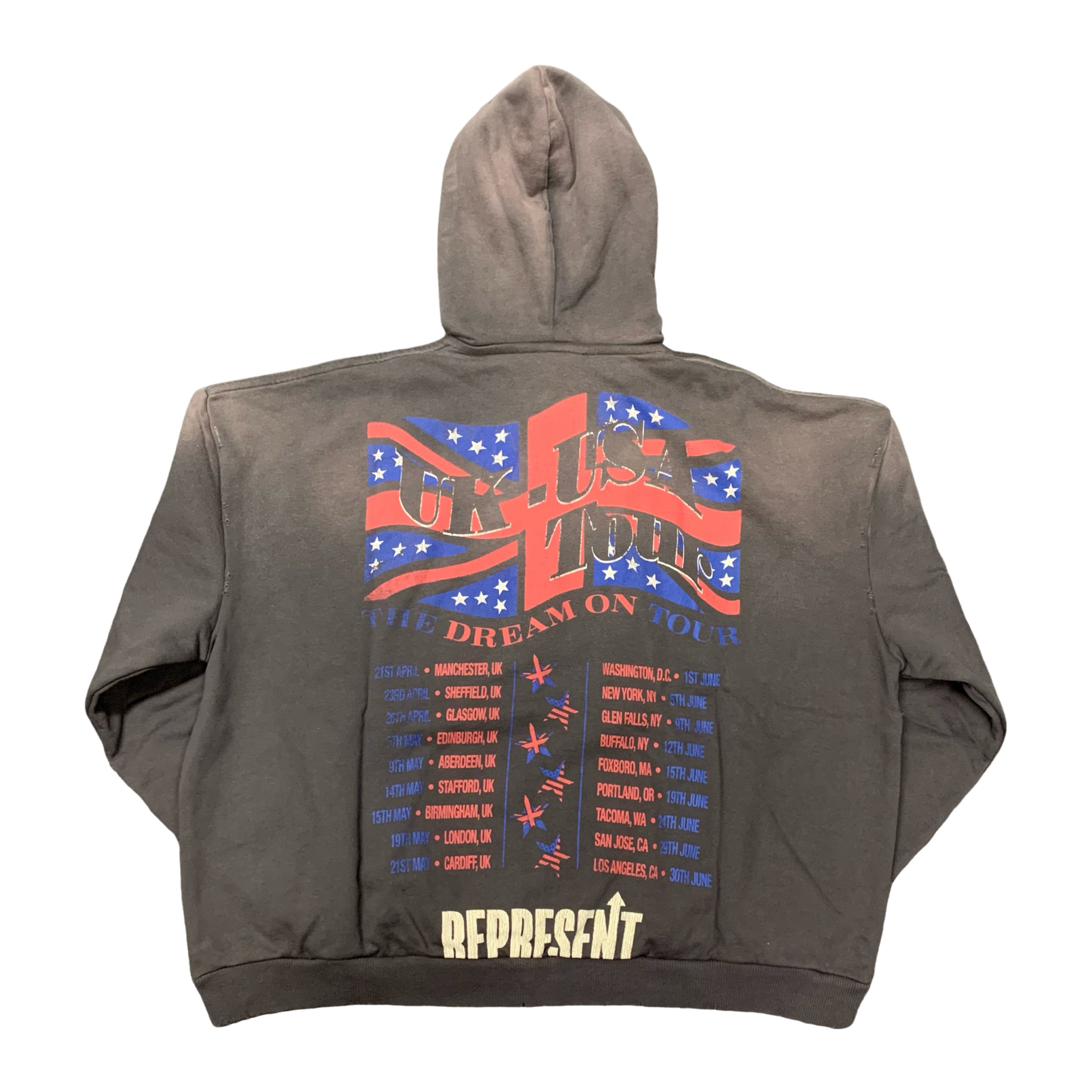 Represent Medium Hoodie Dream On Tour Sun Fade Grey Hoodie (RRP £180)