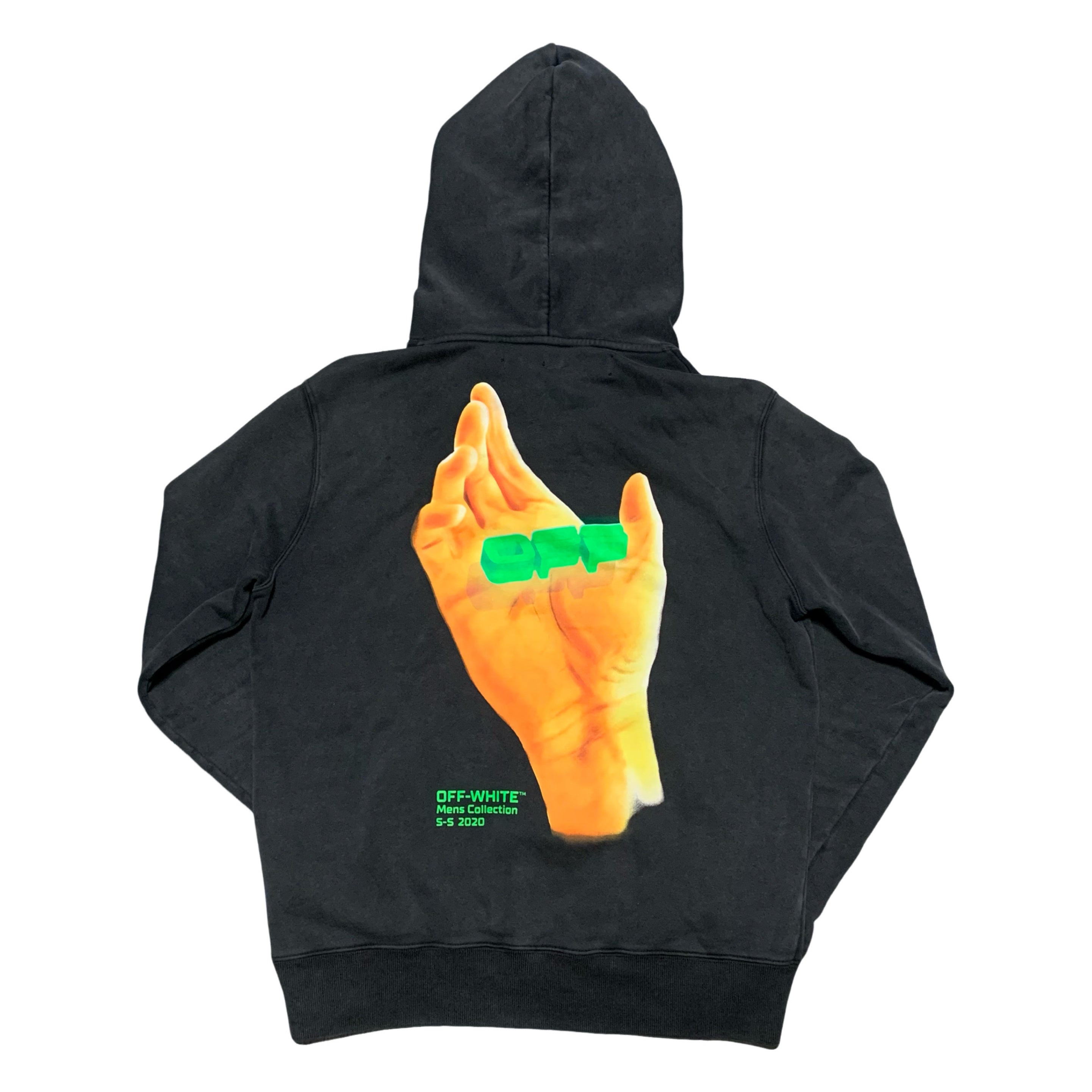 Off White Small Hand Logo Off Black Hoodie Virgil Abloh 2020