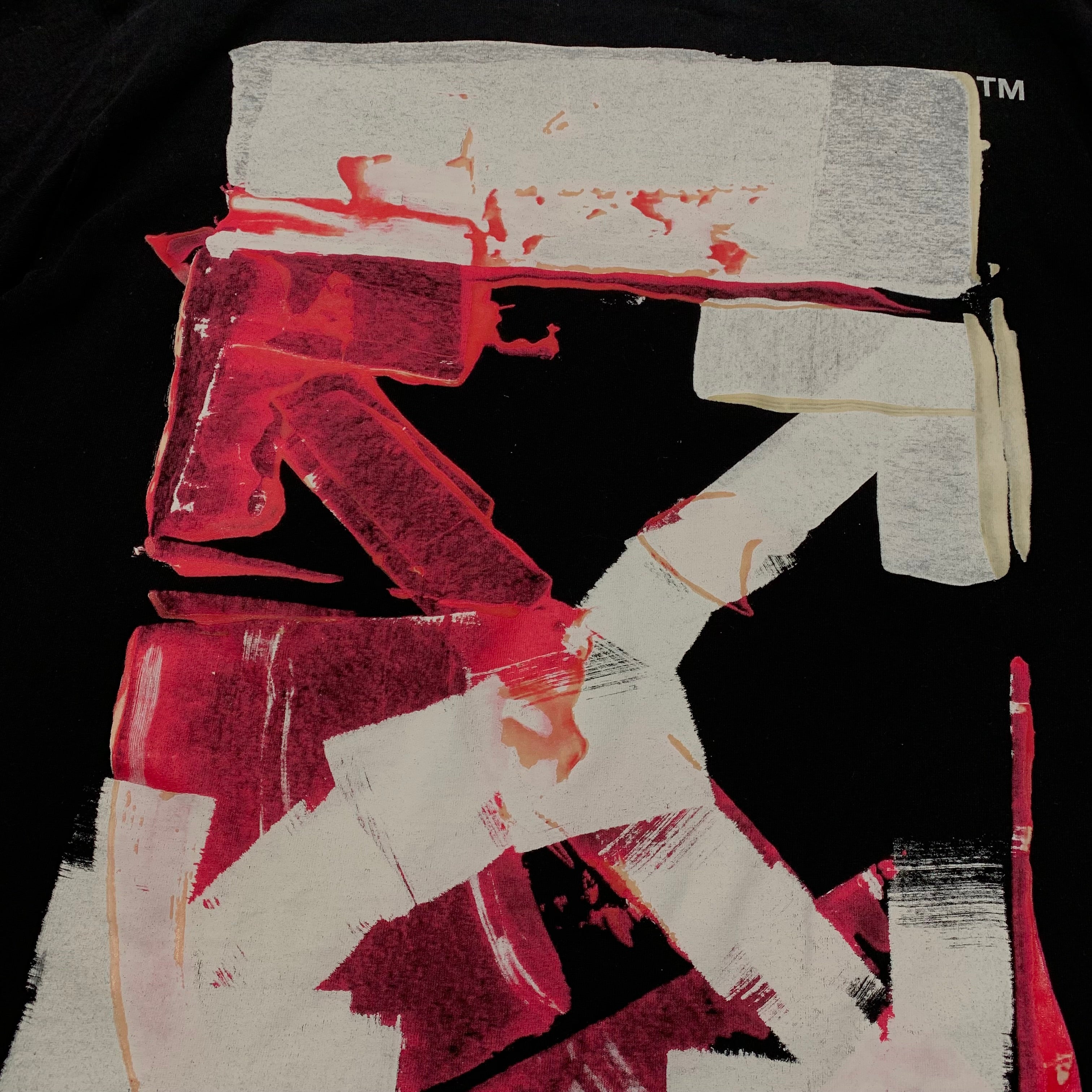 Off White Large Tee Acrylic Arrows Black T-Shirt Virgil Abloh