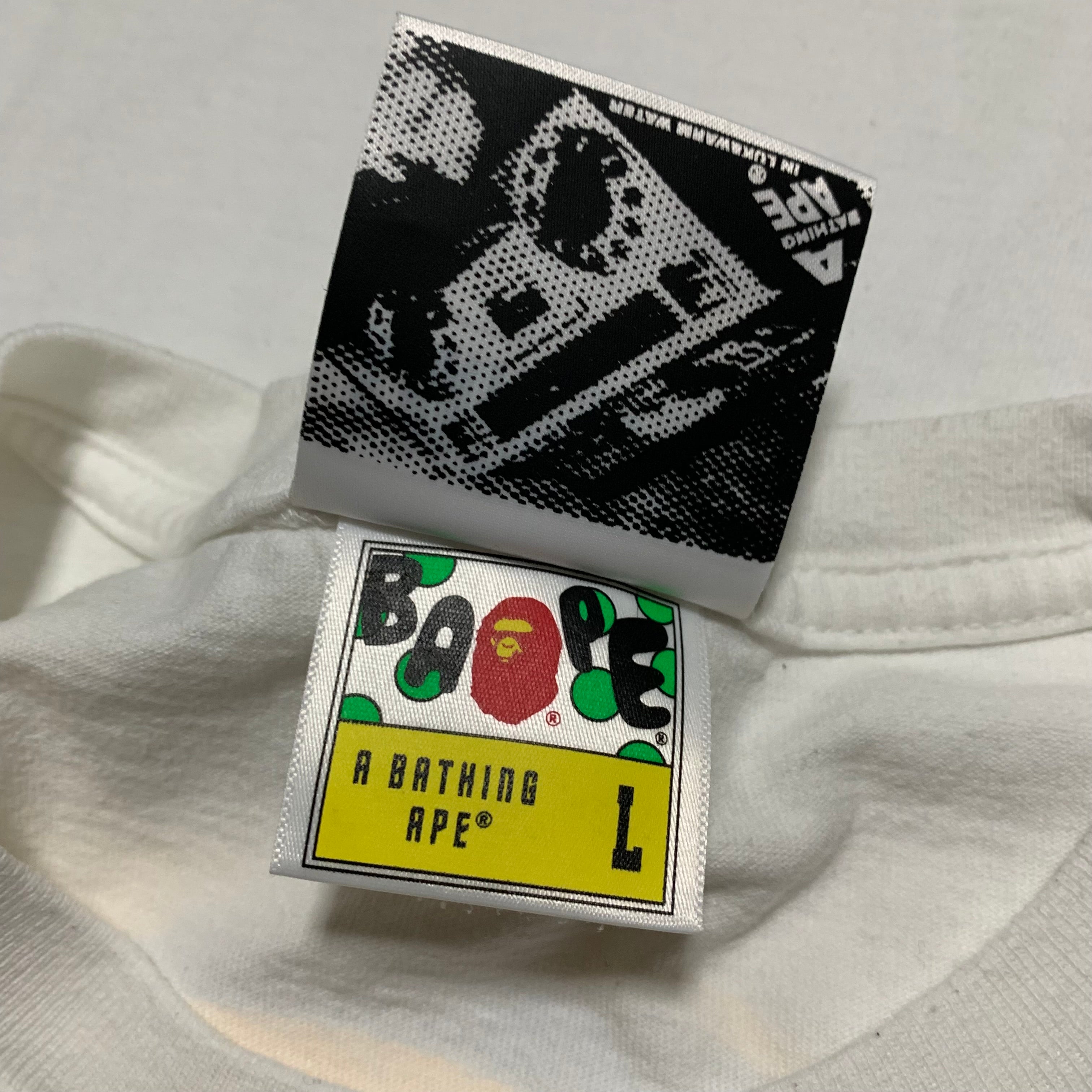 Bape Large Shadow Graphic White Tee A Bathing Ape