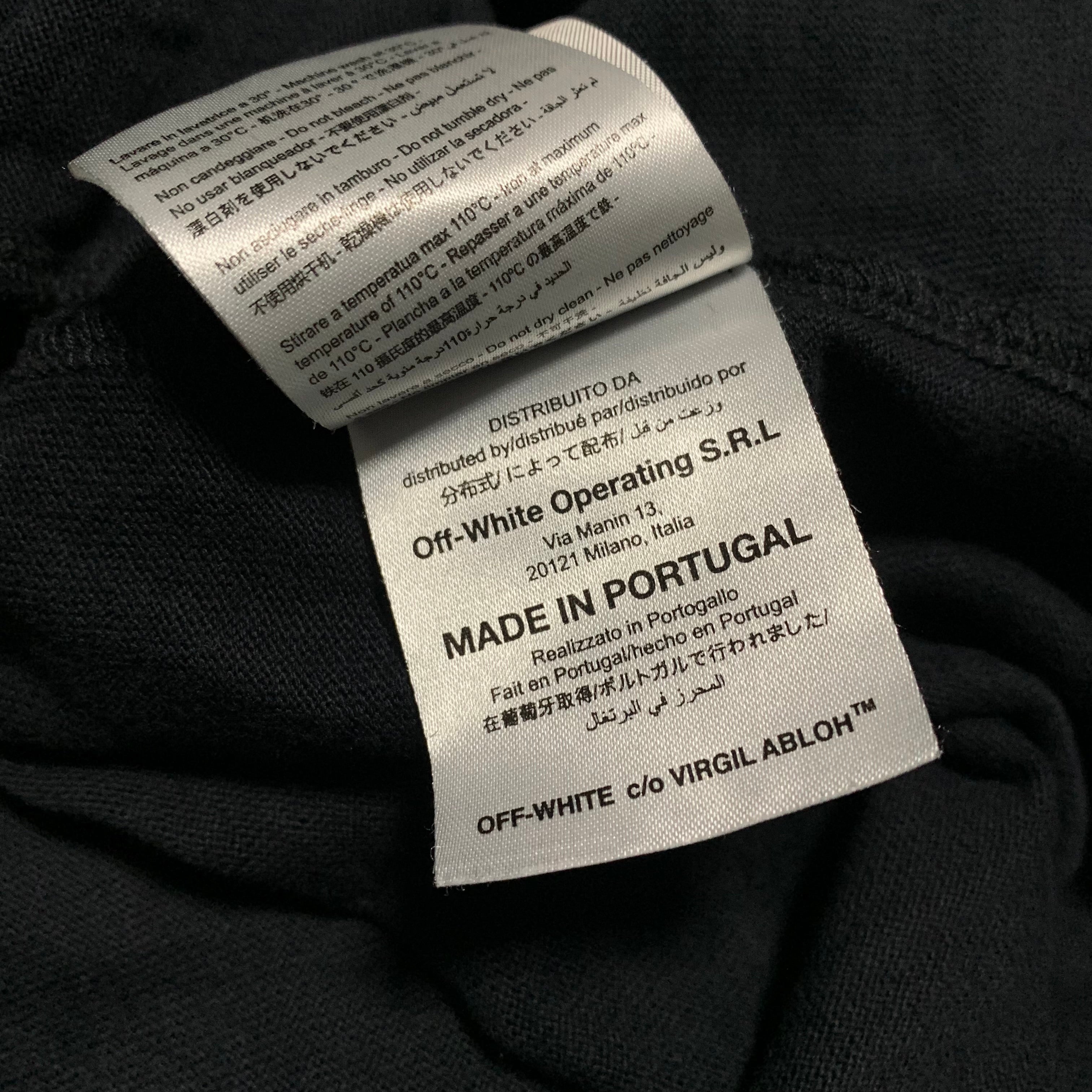 Off White Small Othello's Stork Black Tee Cut Off Virgil Abloh