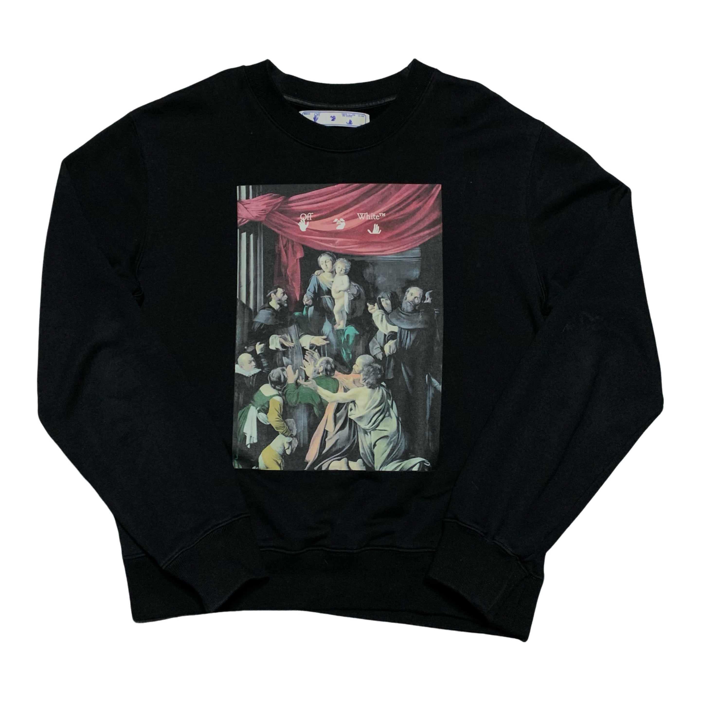 Off White Large Caravaggio Arrows Black Sweatshirt Crewneck Virgil Abloh