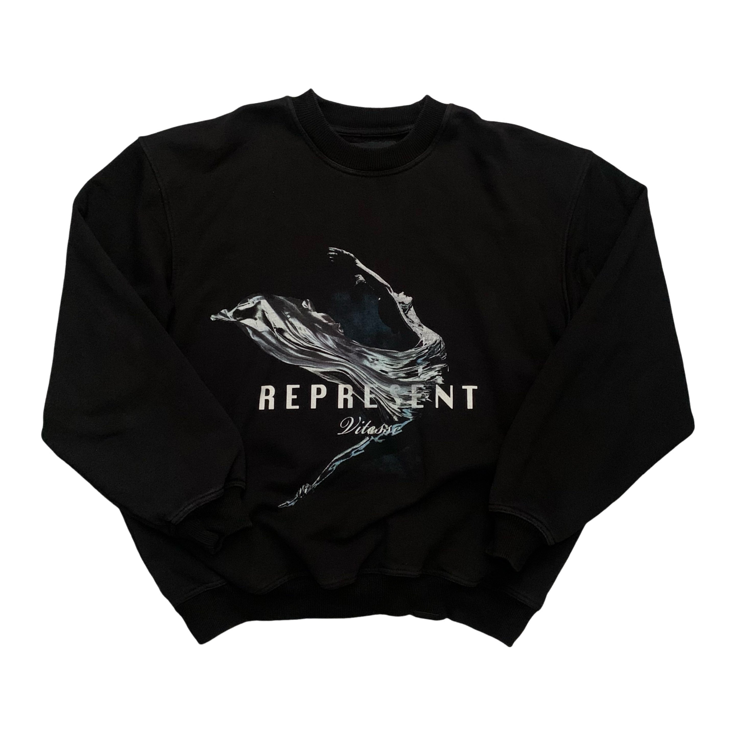 Represent Large Vitesse Jet Black Sweater Sweatshirt Crewneck