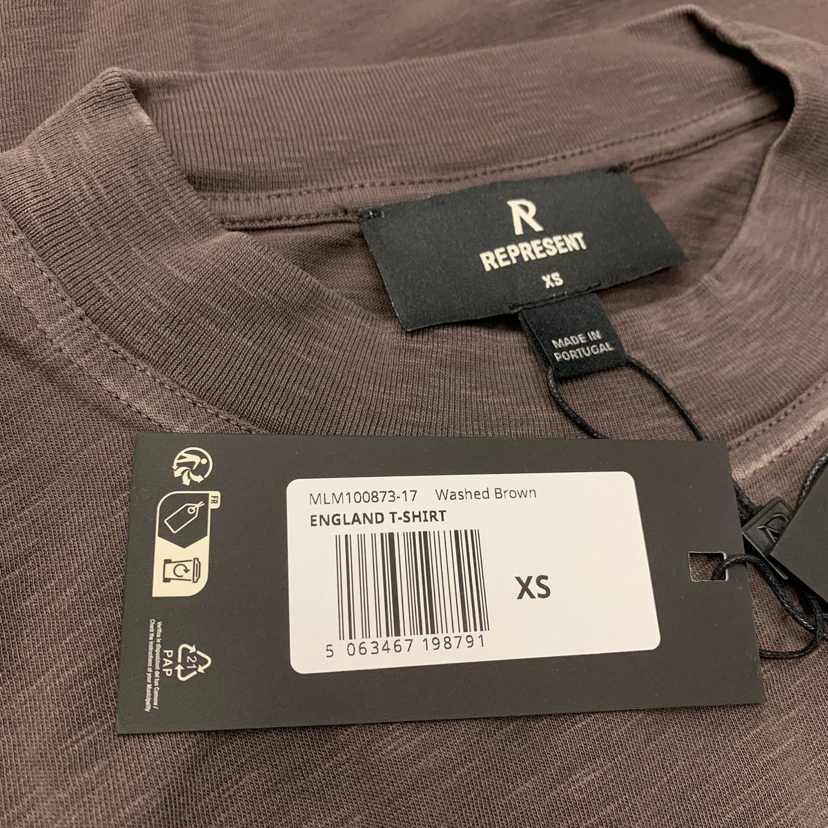 Represent XS Tee EngLAnd Washed Brown T-Shirt