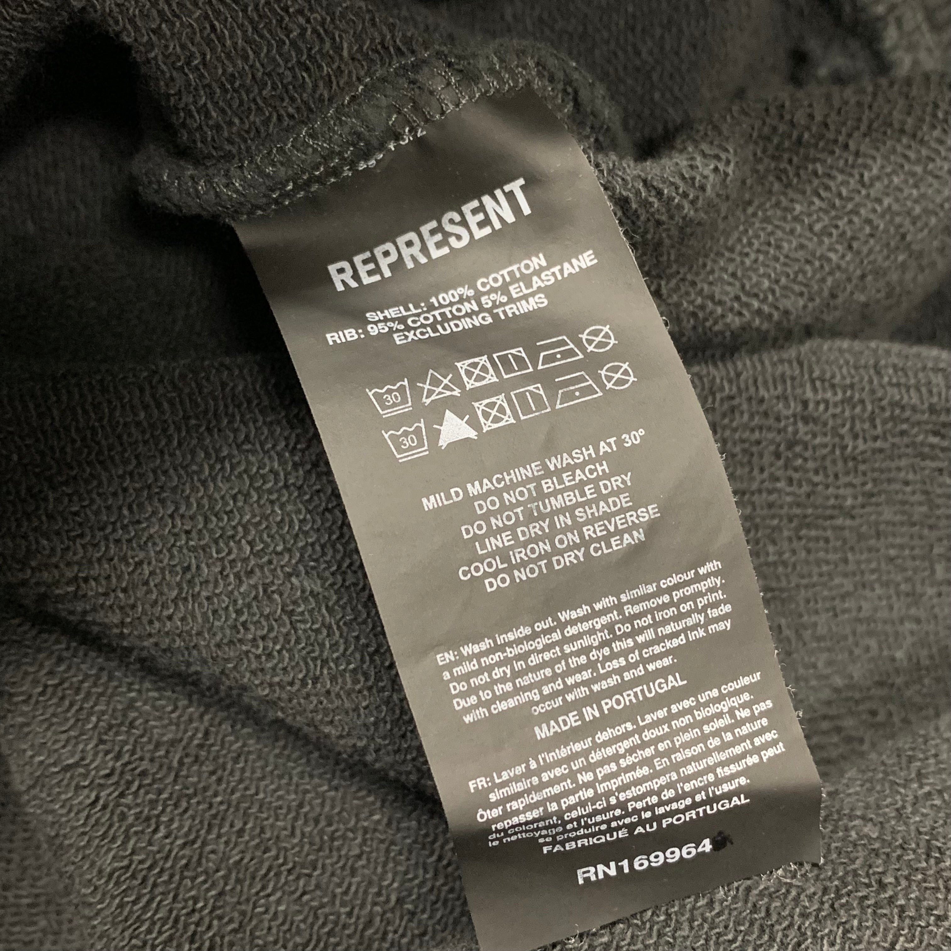 Represent XS Hoodie Metallica Local Crew Zip Stained Black Hoodie (RRP £195)