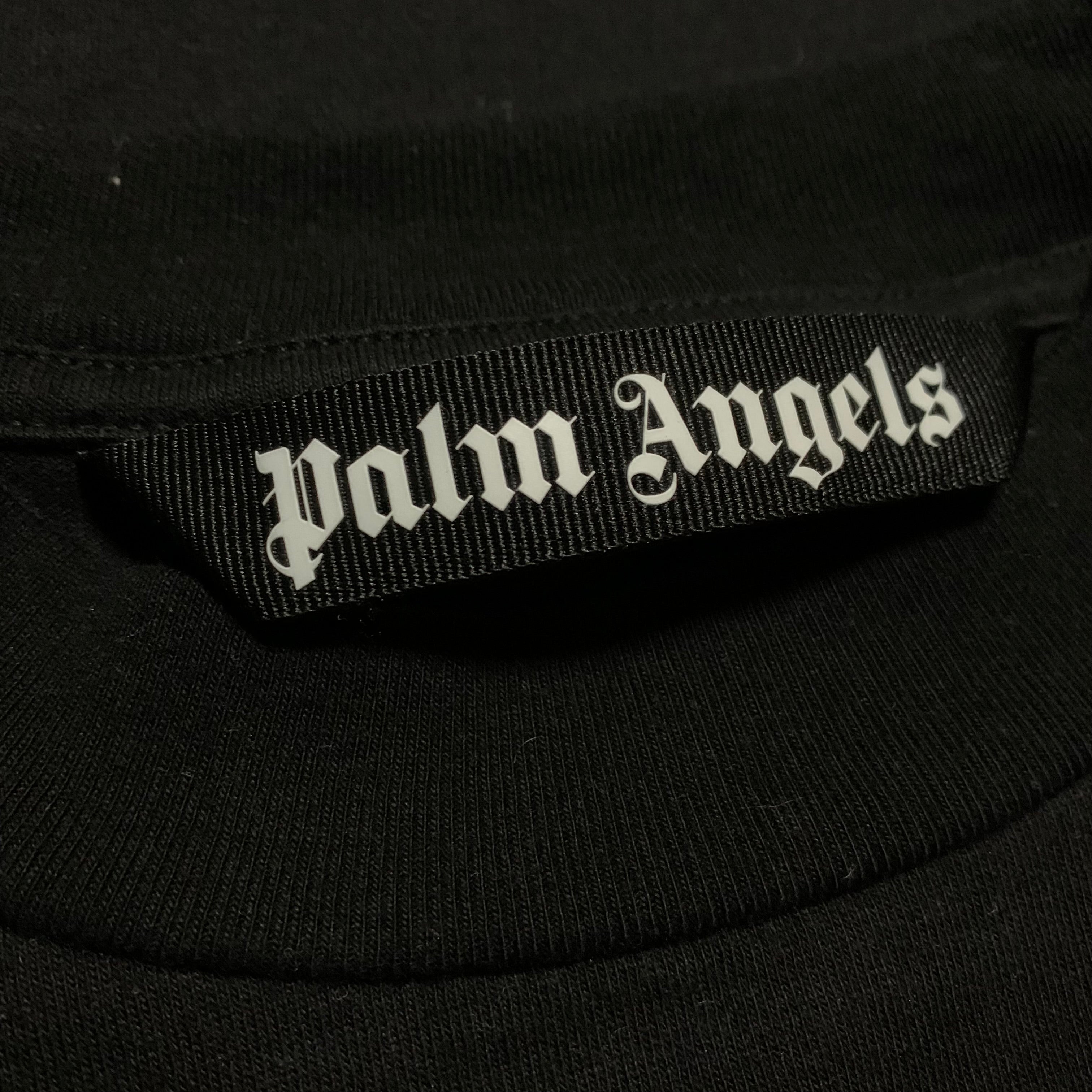 Palm Angels Small Sprayed Bear Black Tee Star