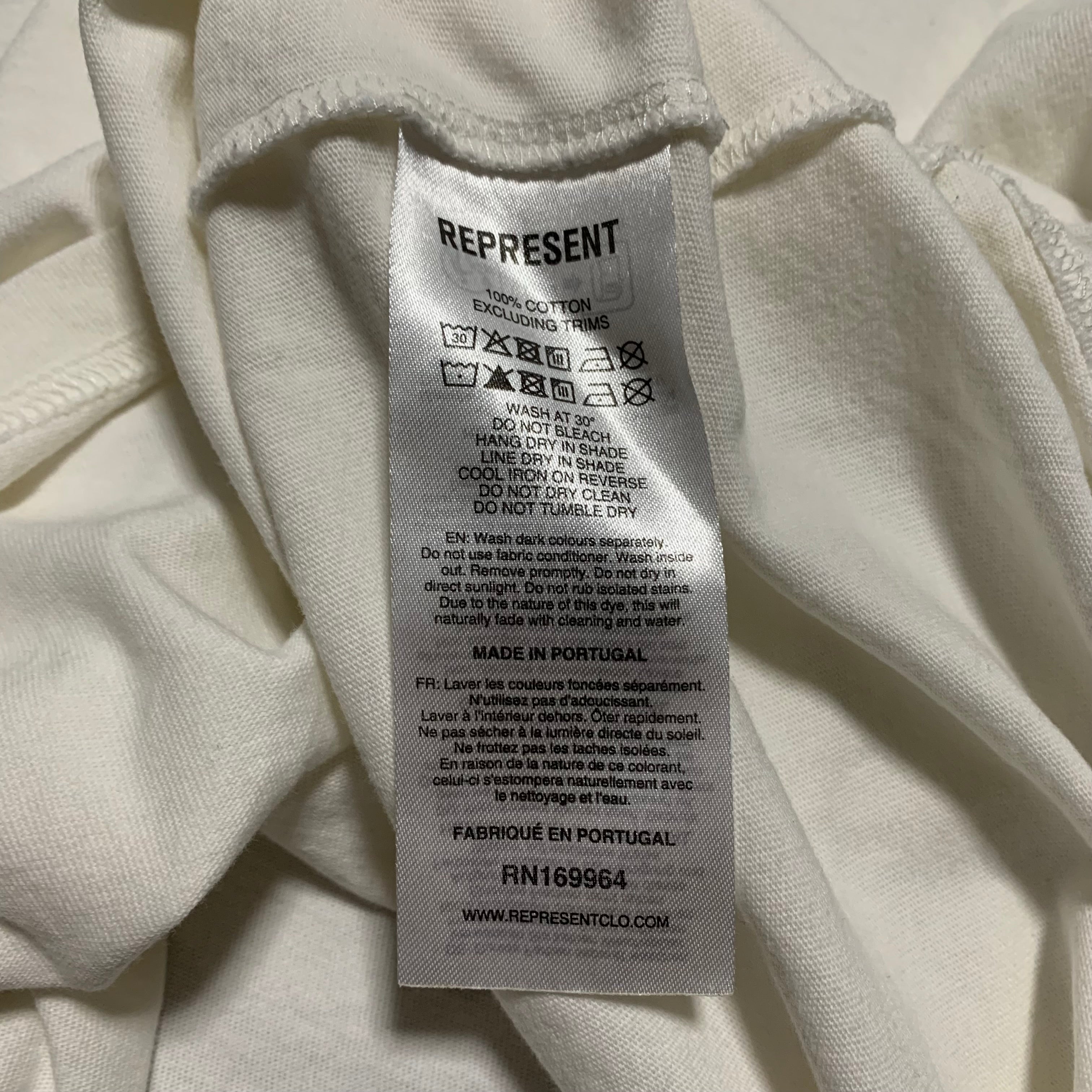 Represent XXL Crest Flat White Tee