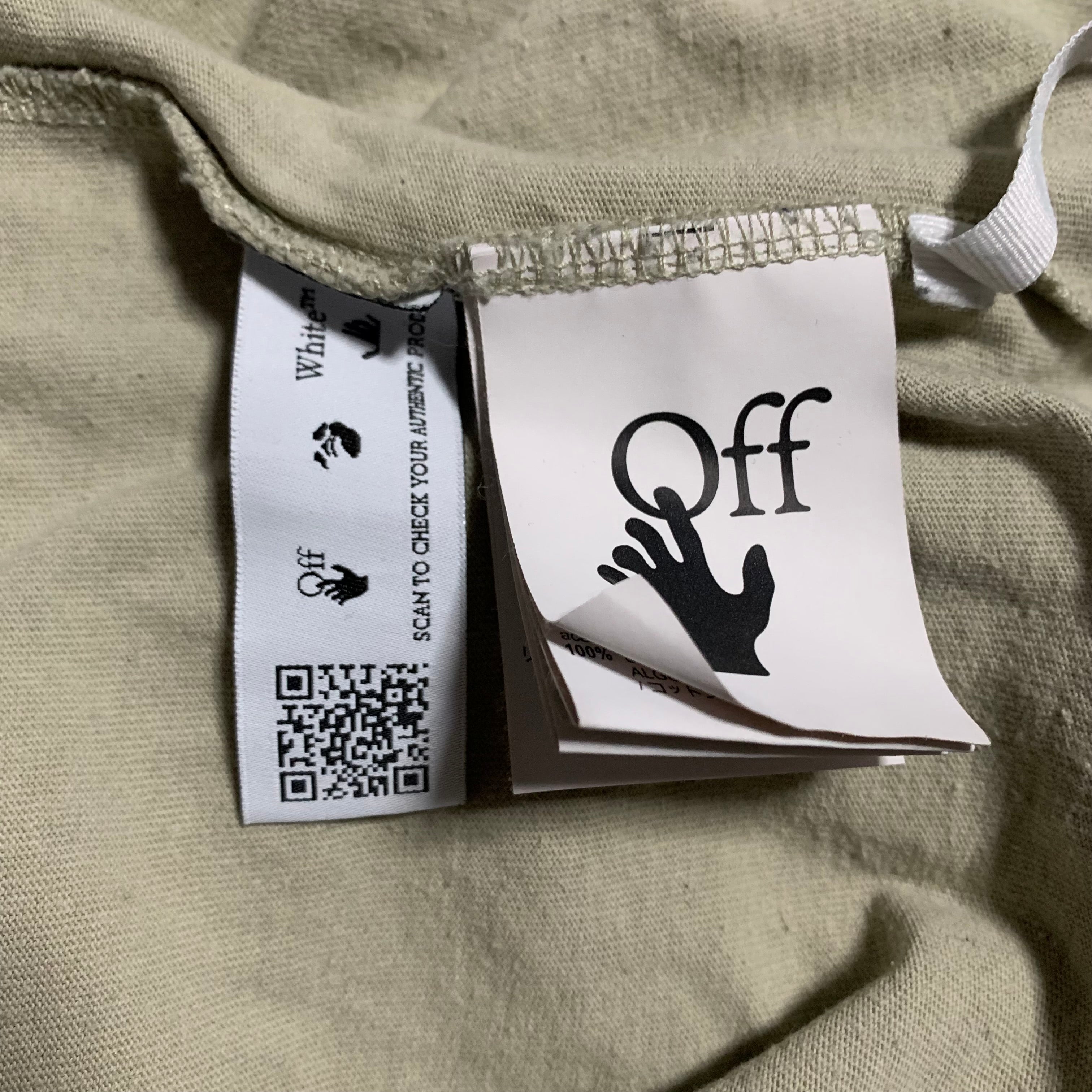 Off White Medium Paint Splatter Beige Tee Virgil Abloh