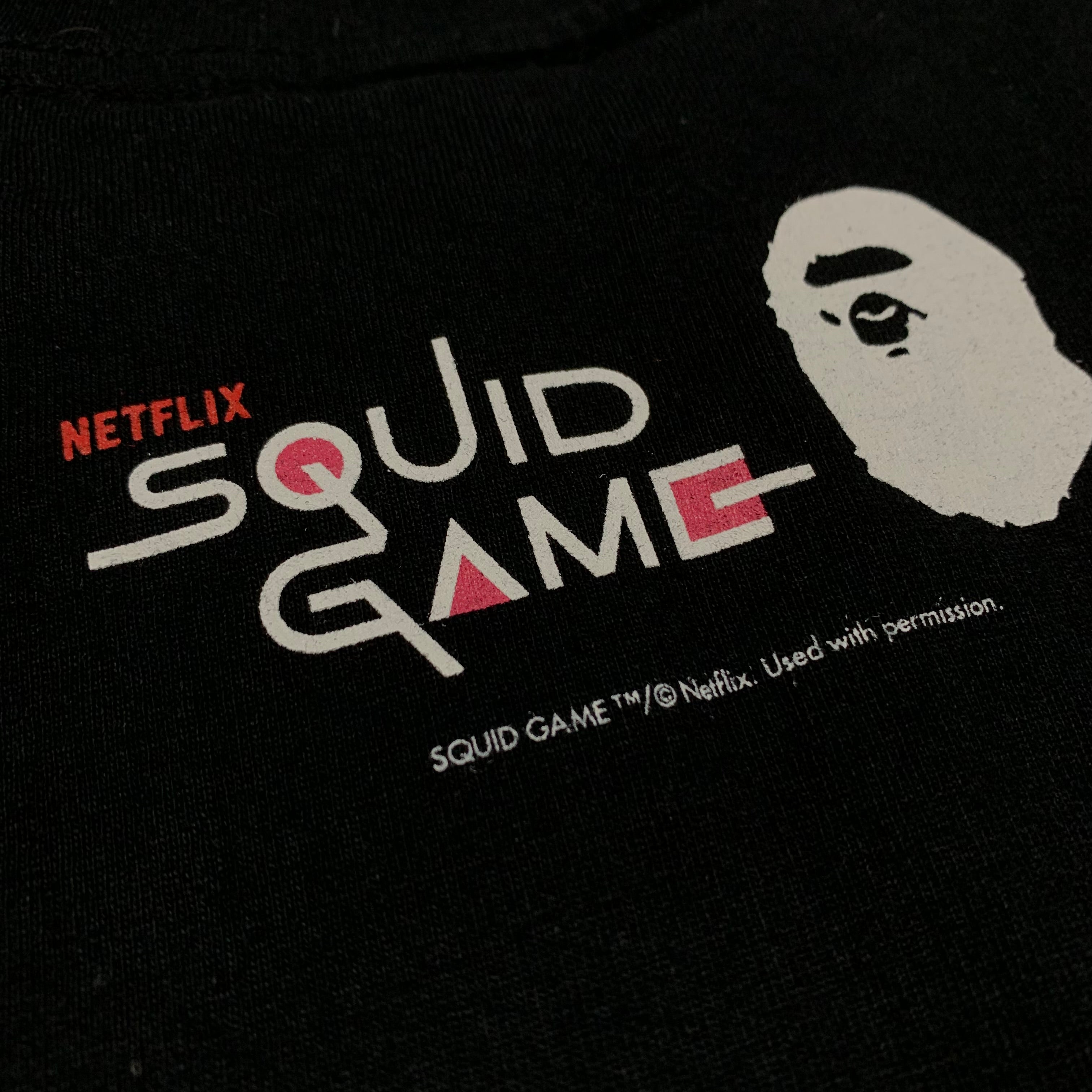Bape Large Squid Game Black Tee A Bathing Ape Netflix