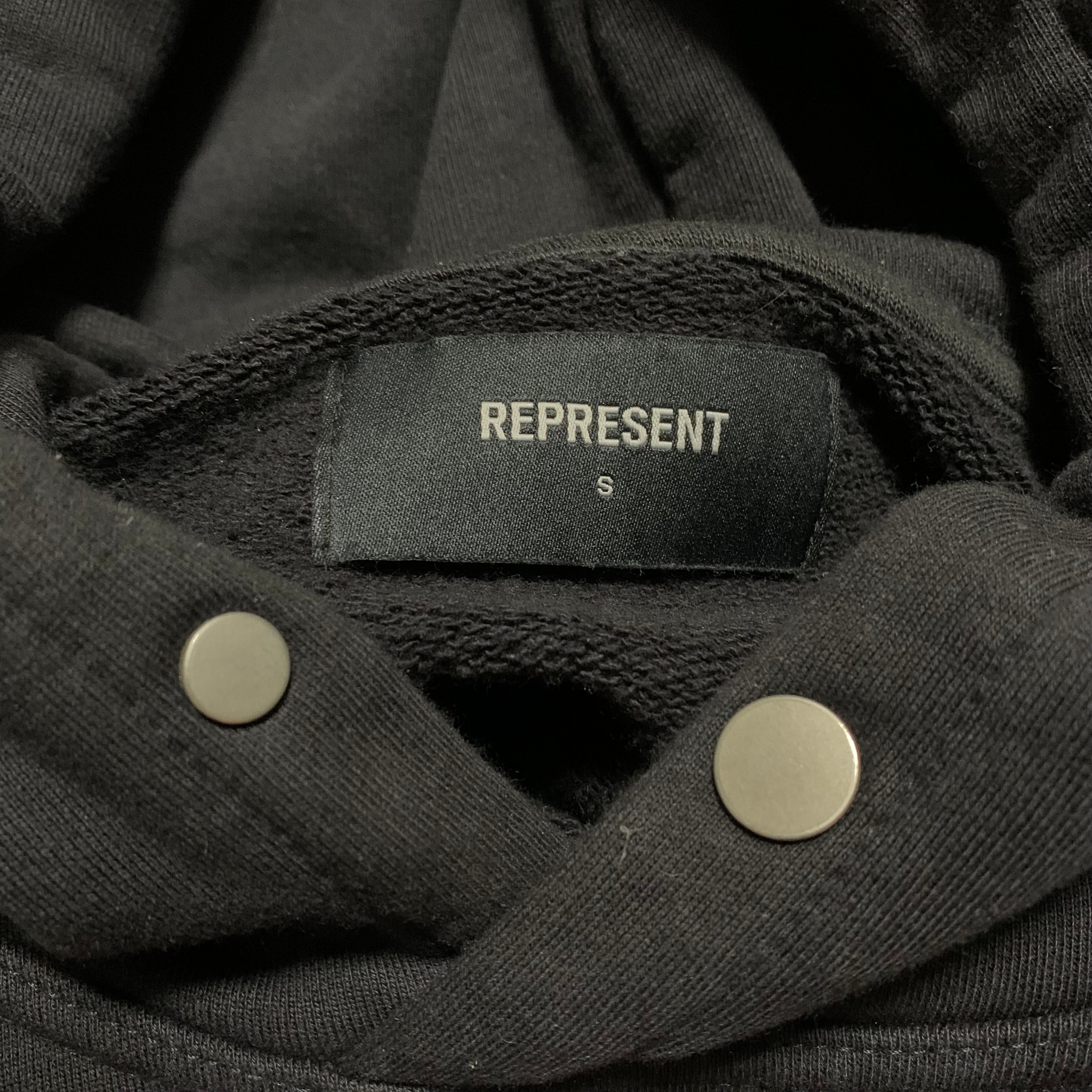 Represent Small Double Distilled Jet Black Hoodie
