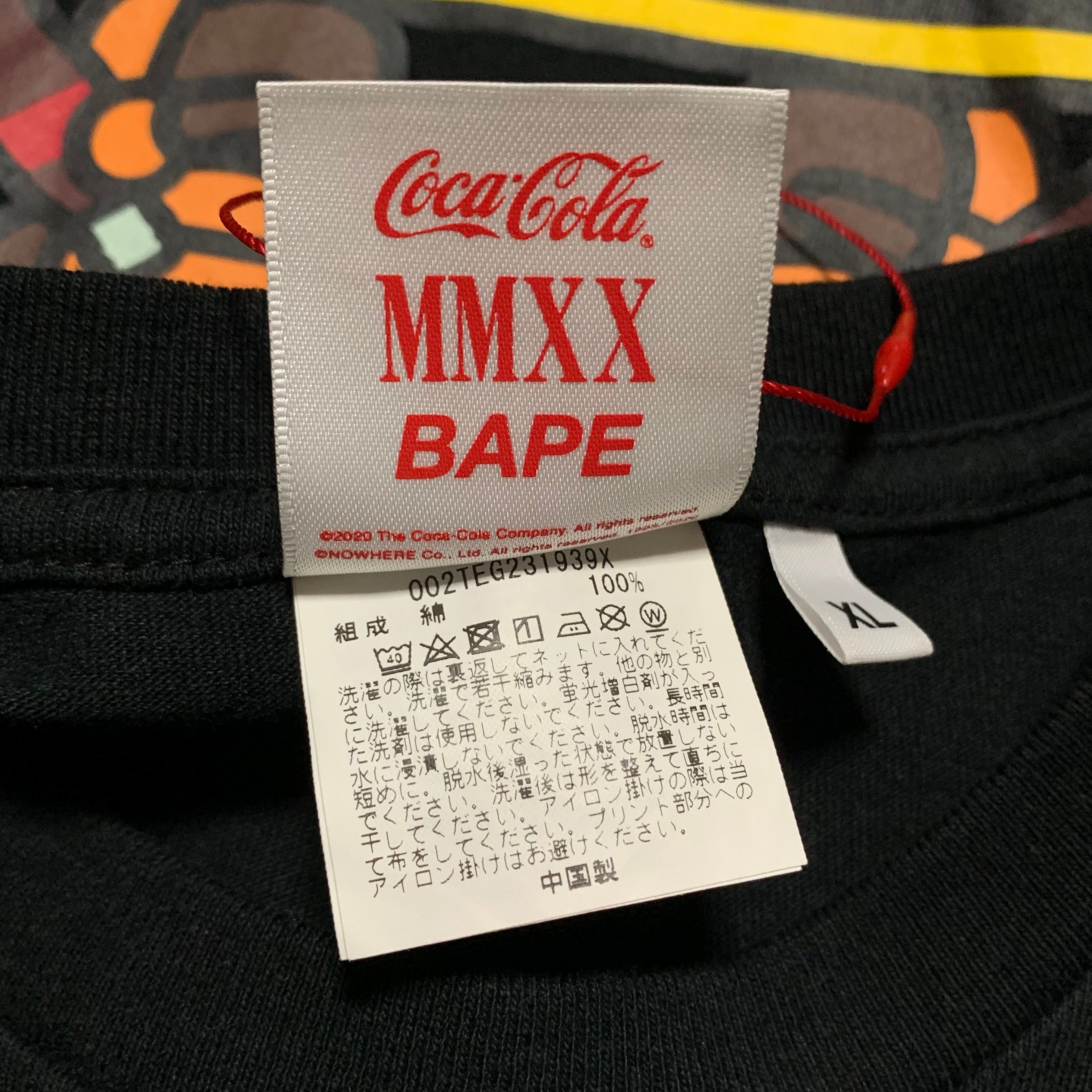 Bape XL Coca Cola Baby Milo Black Tee A Bathing Ape