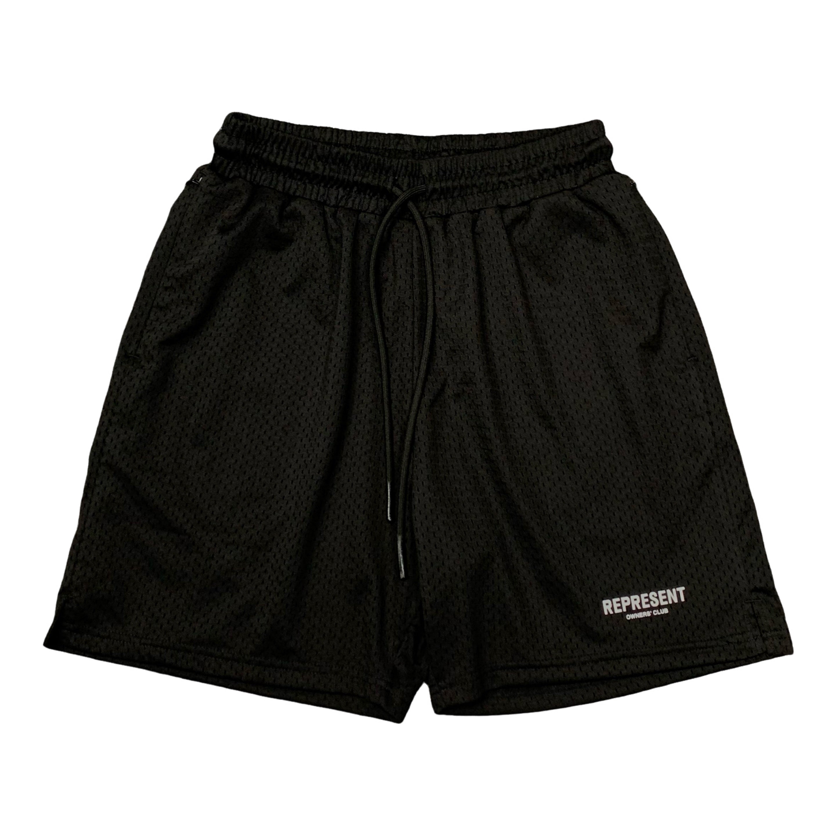 Represent Small Shorts Owners Club Black Mesh Zip Bottoms