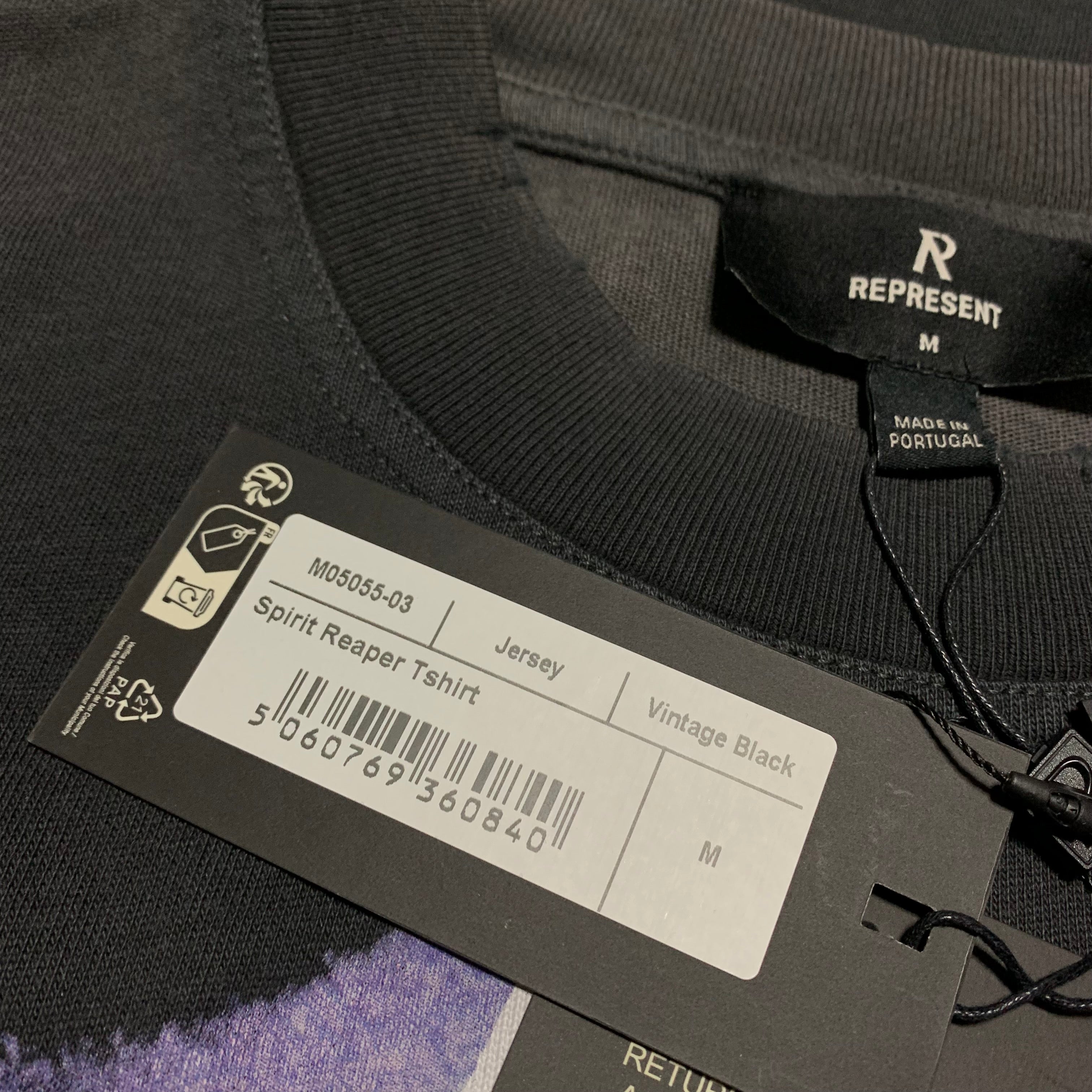 Represent Medium Spirit Reaper Vintage Black Tee