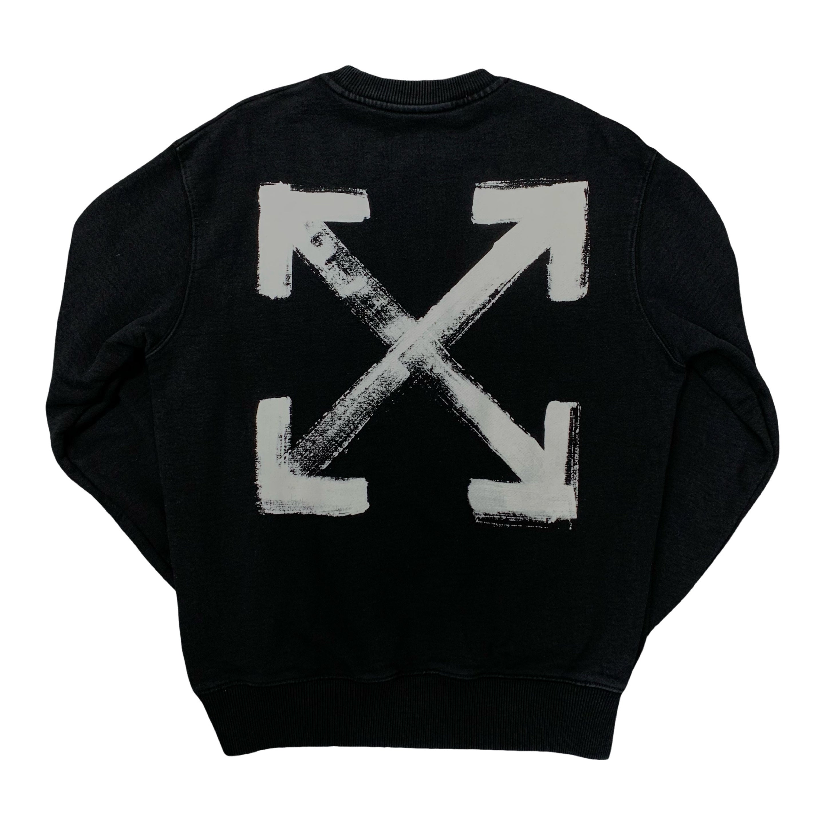 Off White Small Sweatshirt Paint Arrows Black Crewneck Virgil Abloh