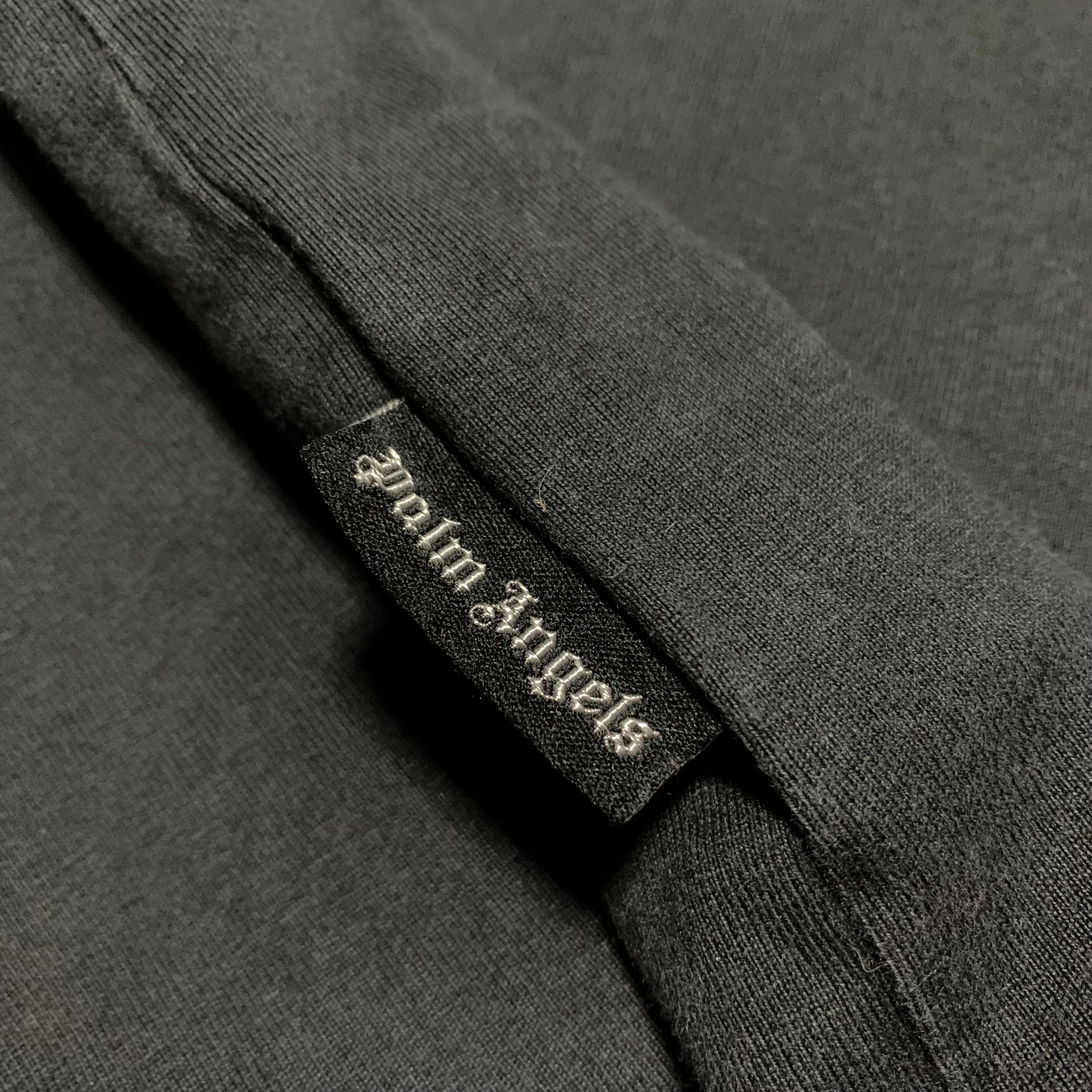 Palm Angels XS Neon Palm Tree Black Tee