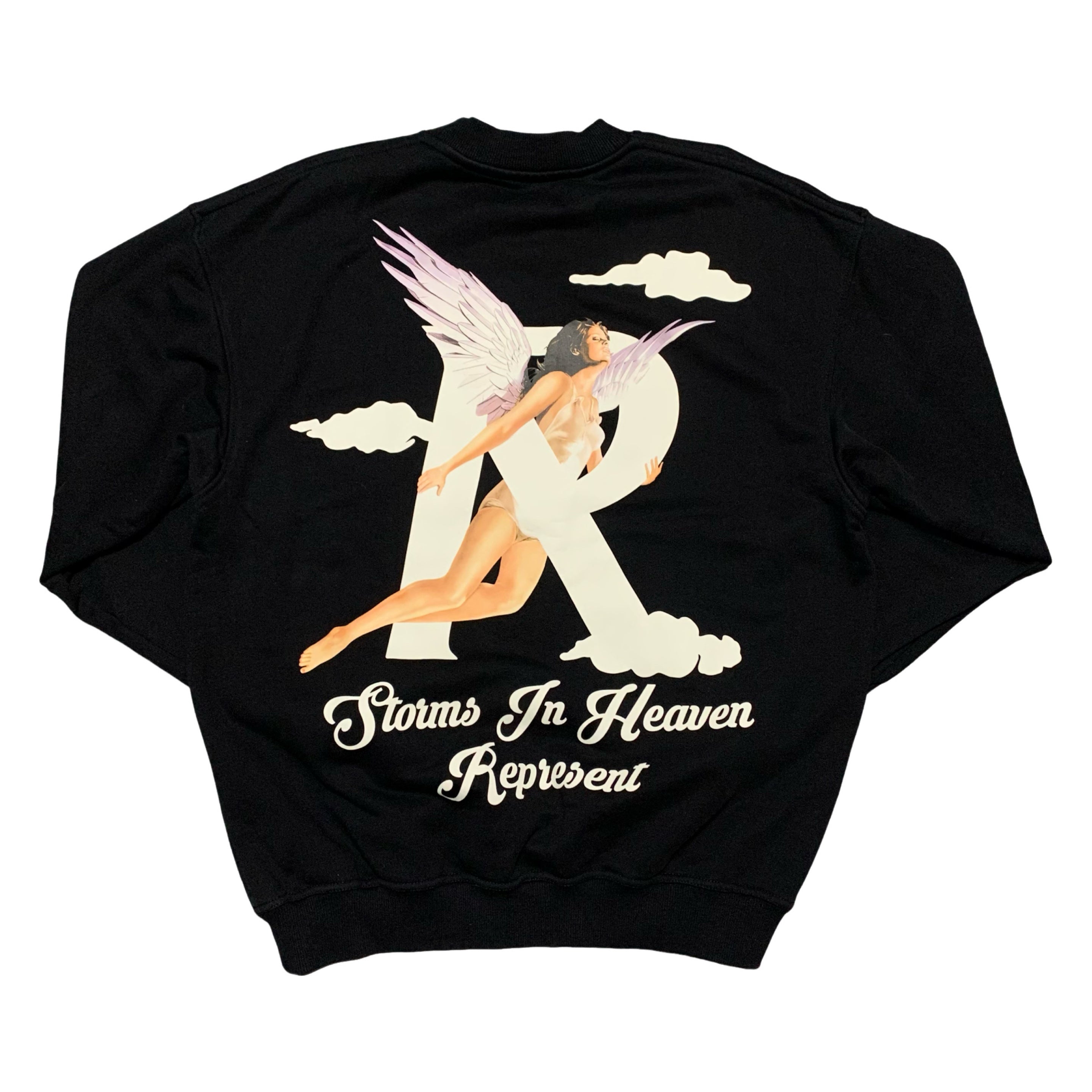 Represent Medium Storms Of Heaven Jet Black Sweater Sweatshirt Crewneck