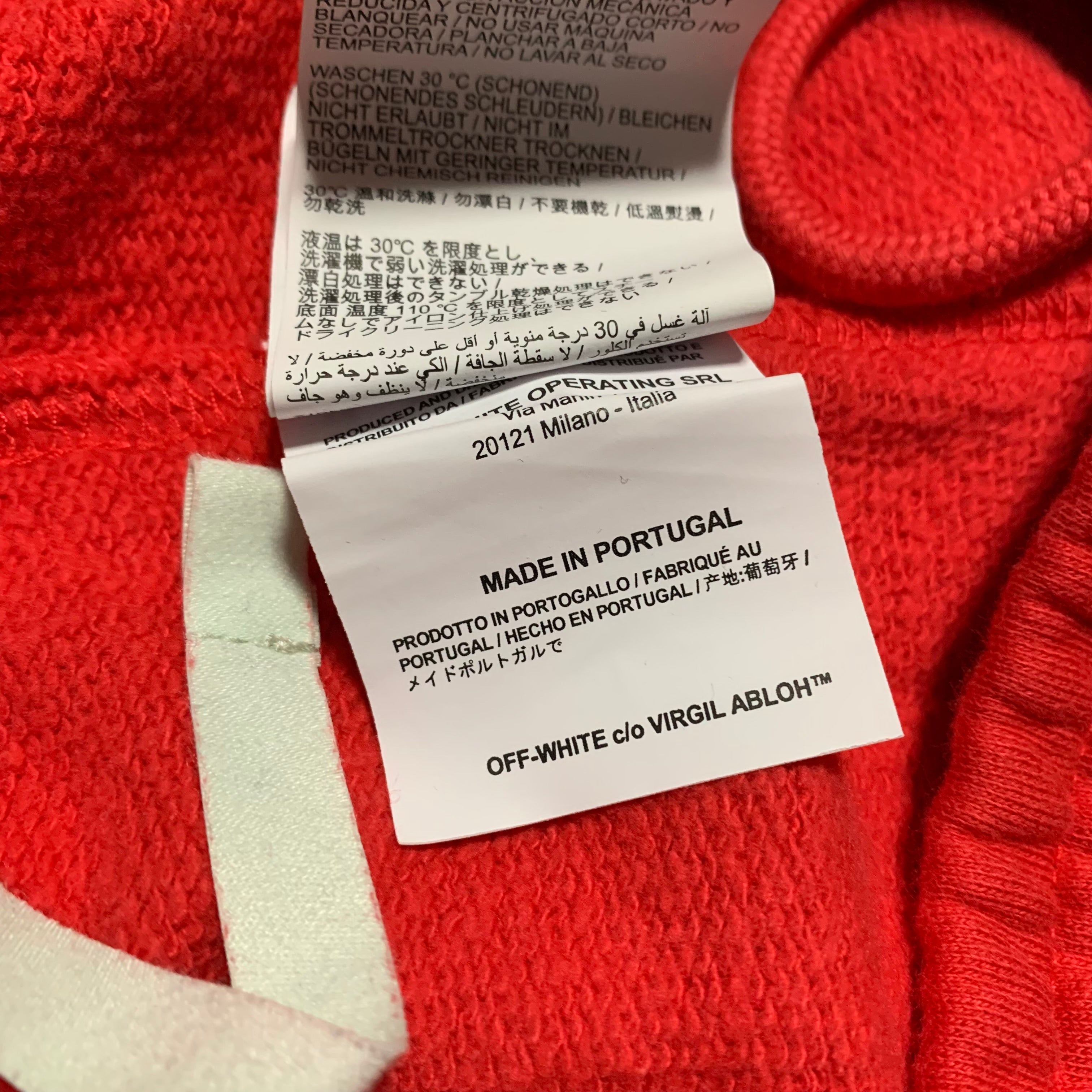 Off White XL Shorts Outline Diag Red Bottoms Virgil Abloh