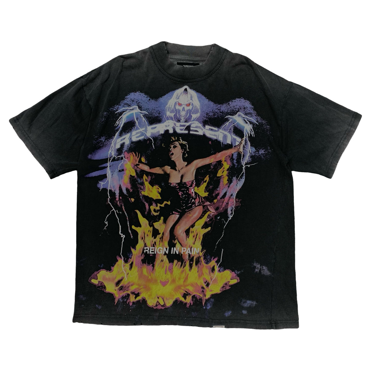 Represent XS Tee Spirit Reaper Vintage Black T-Shirt
