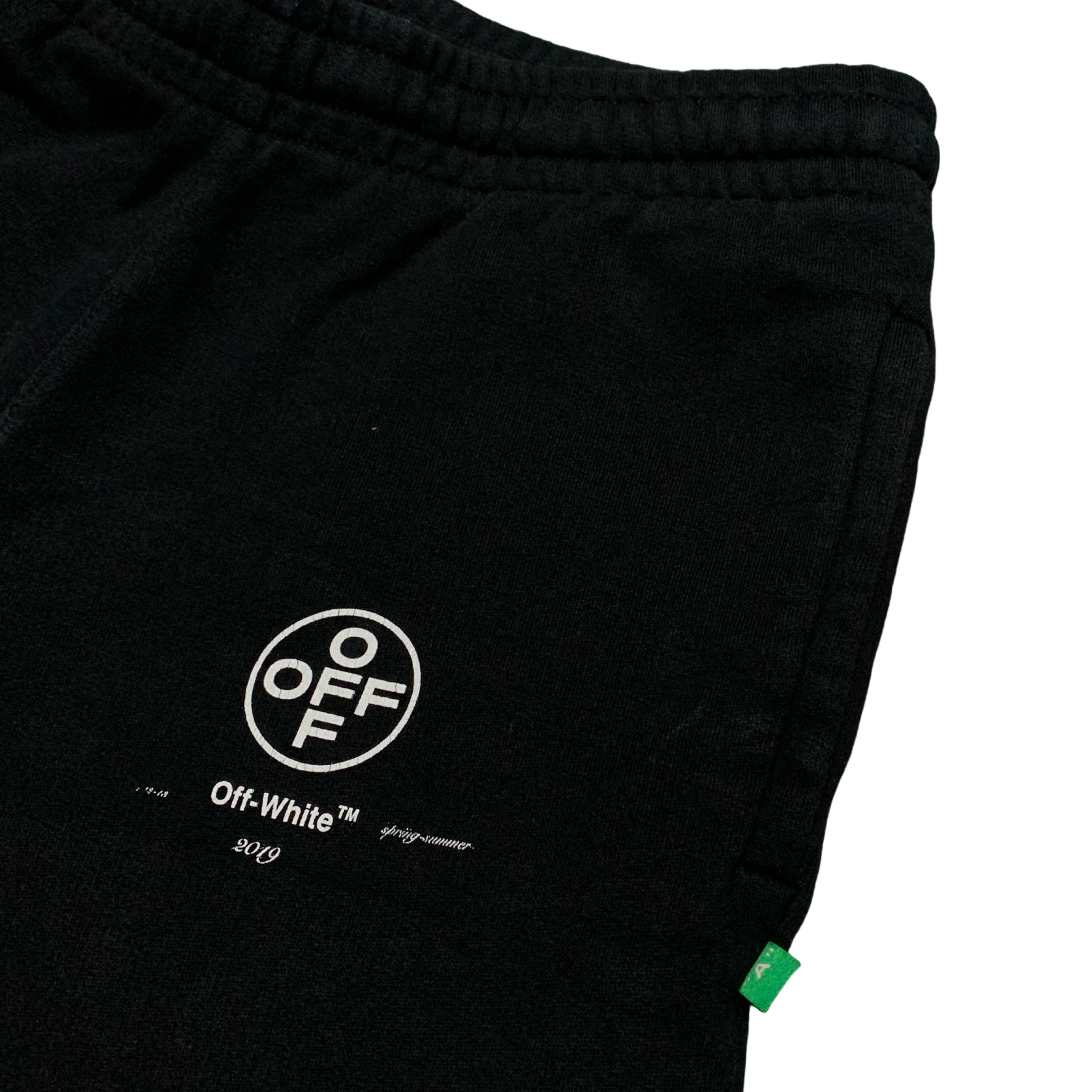 Off White Small Shorts Impressionism Black Sweatpants Bottoms Virgil Abloh