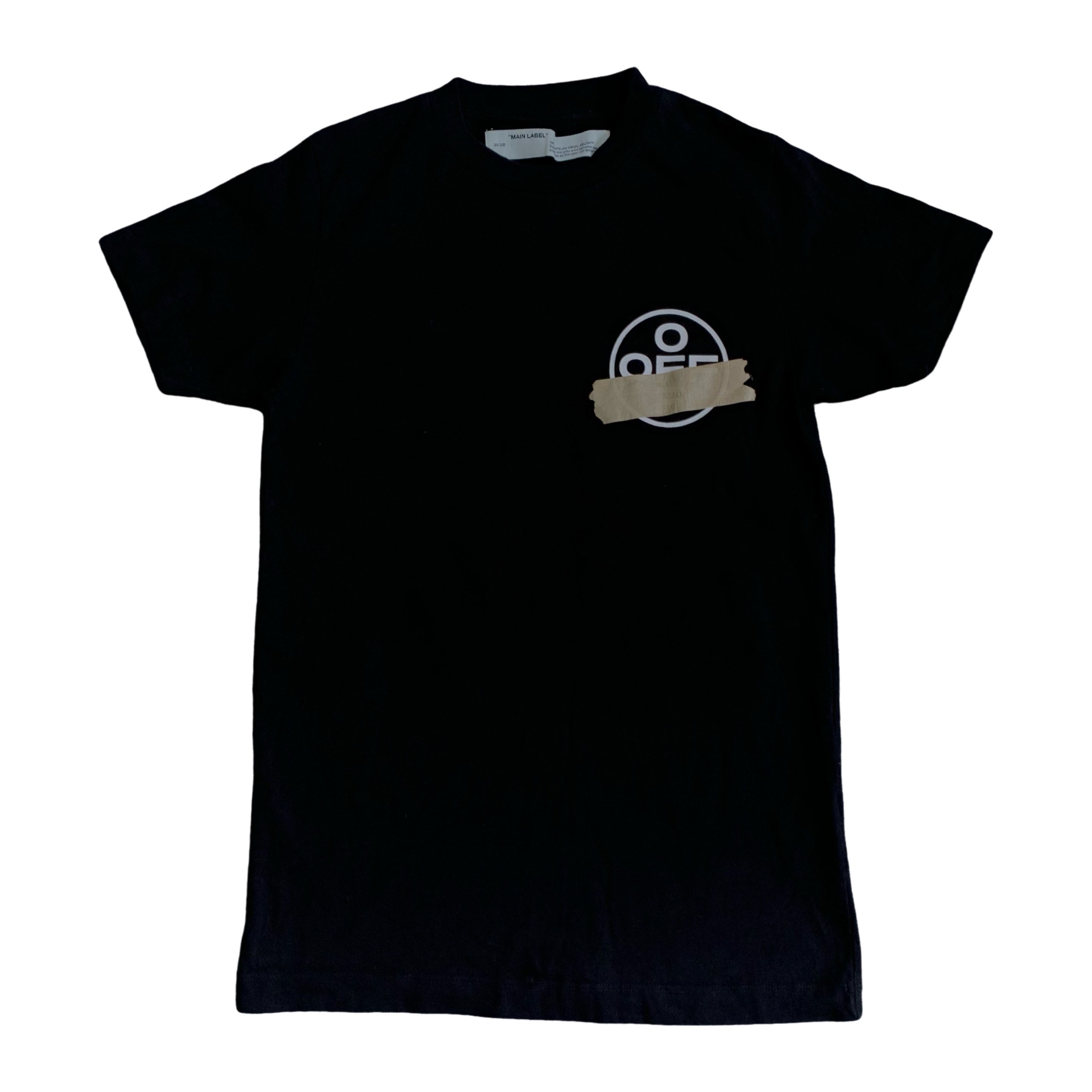 Off White XS Tee Tape Arrows Black T-Shirt Virgil Abloh