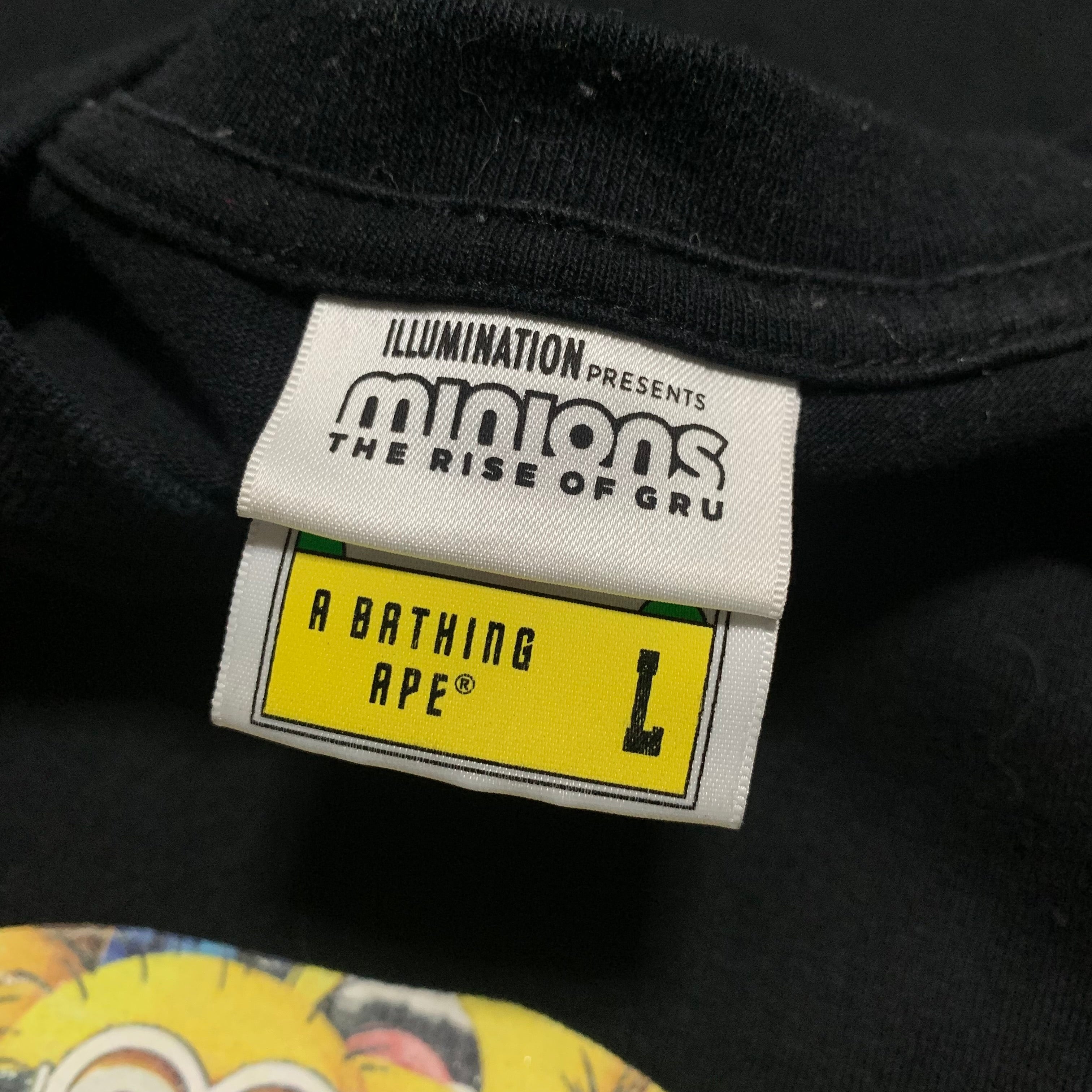 Bape Large Minions Ape Head Black Tee A Bathing Ape