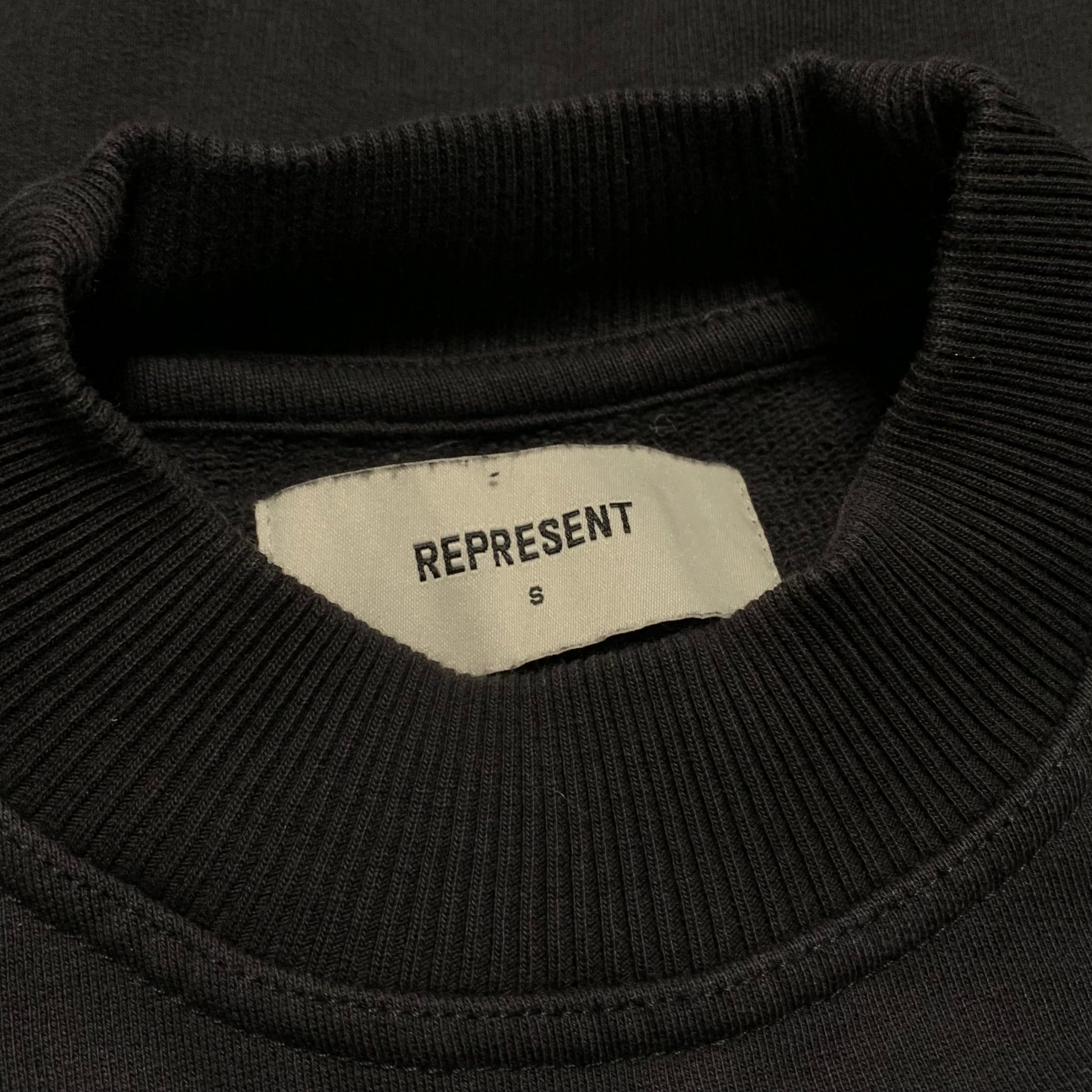 Represent XS Blanks Sweater Vintage Black Sweatshirt Crewneck