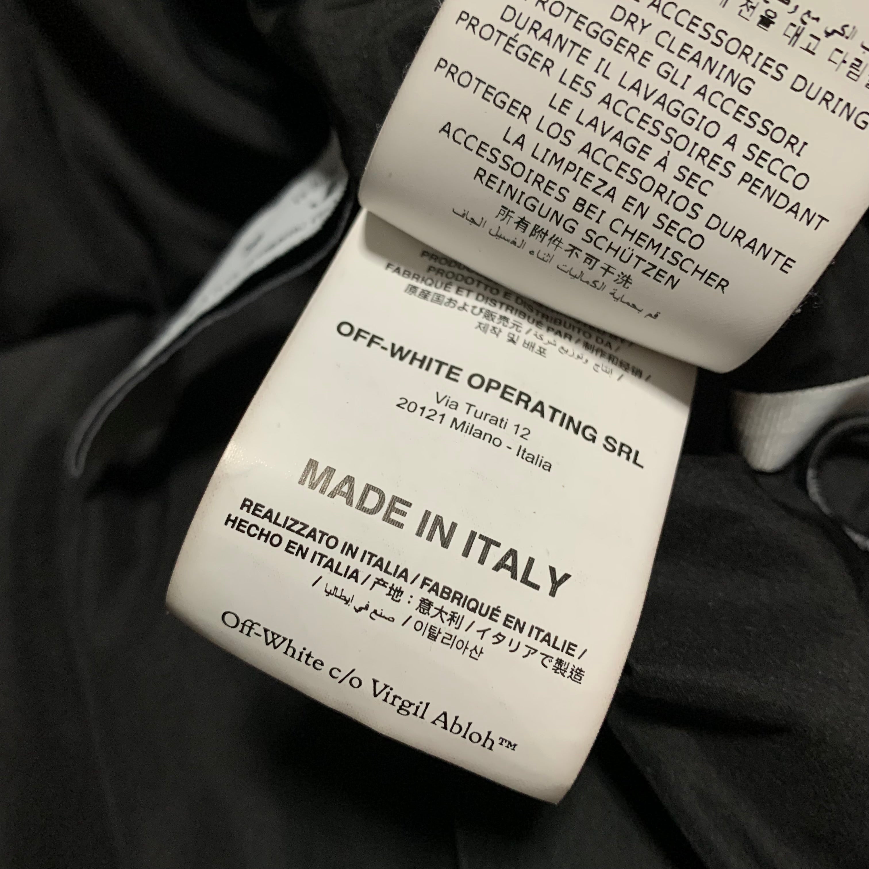 Off White Small Puffer Patch Logo Black Jacket Virgil Abloh 2022