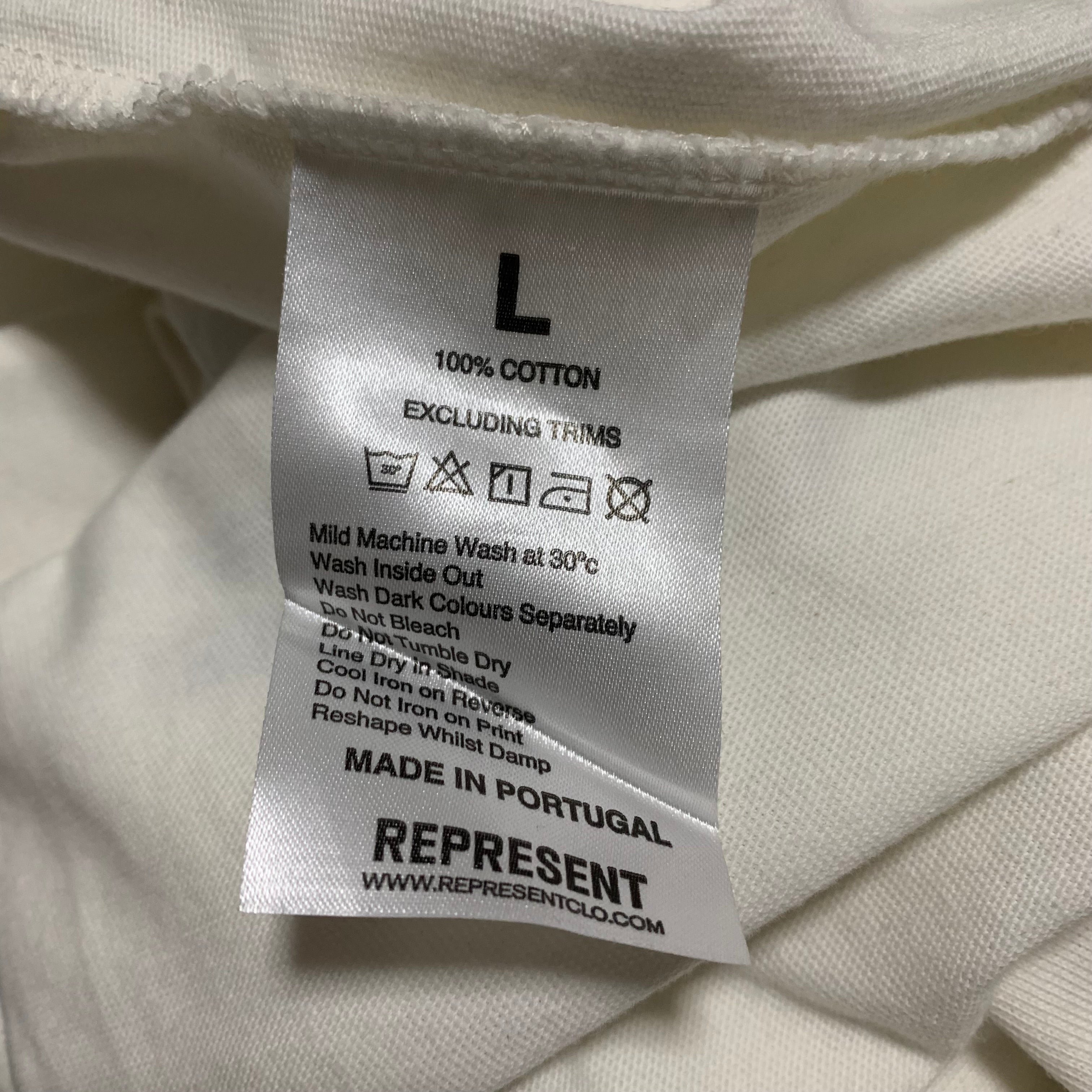 Represent Large Initial Assembly Flat White Tee