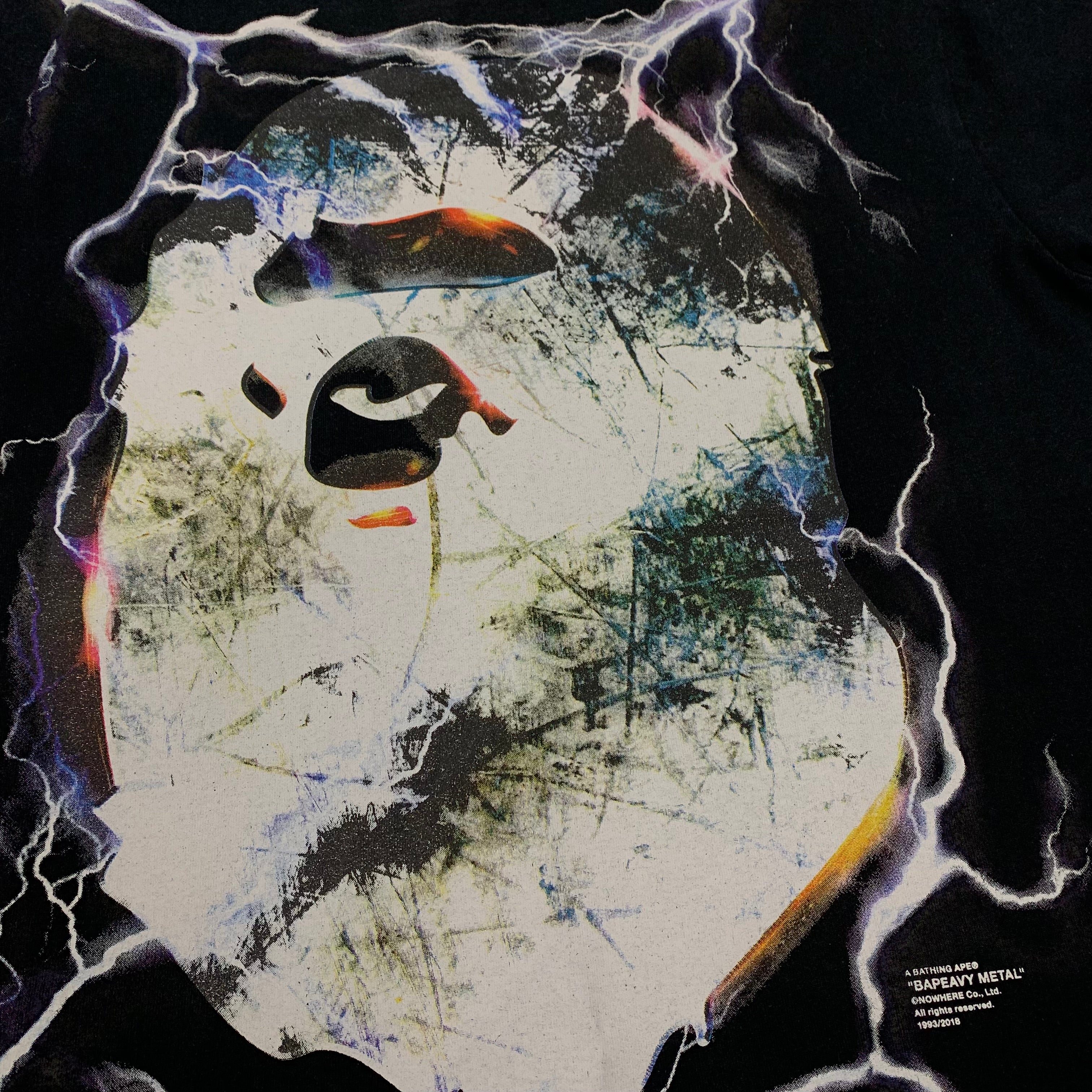 Bape XL Tee Metal Ape Head Black T-Shirt A Bathing Ape