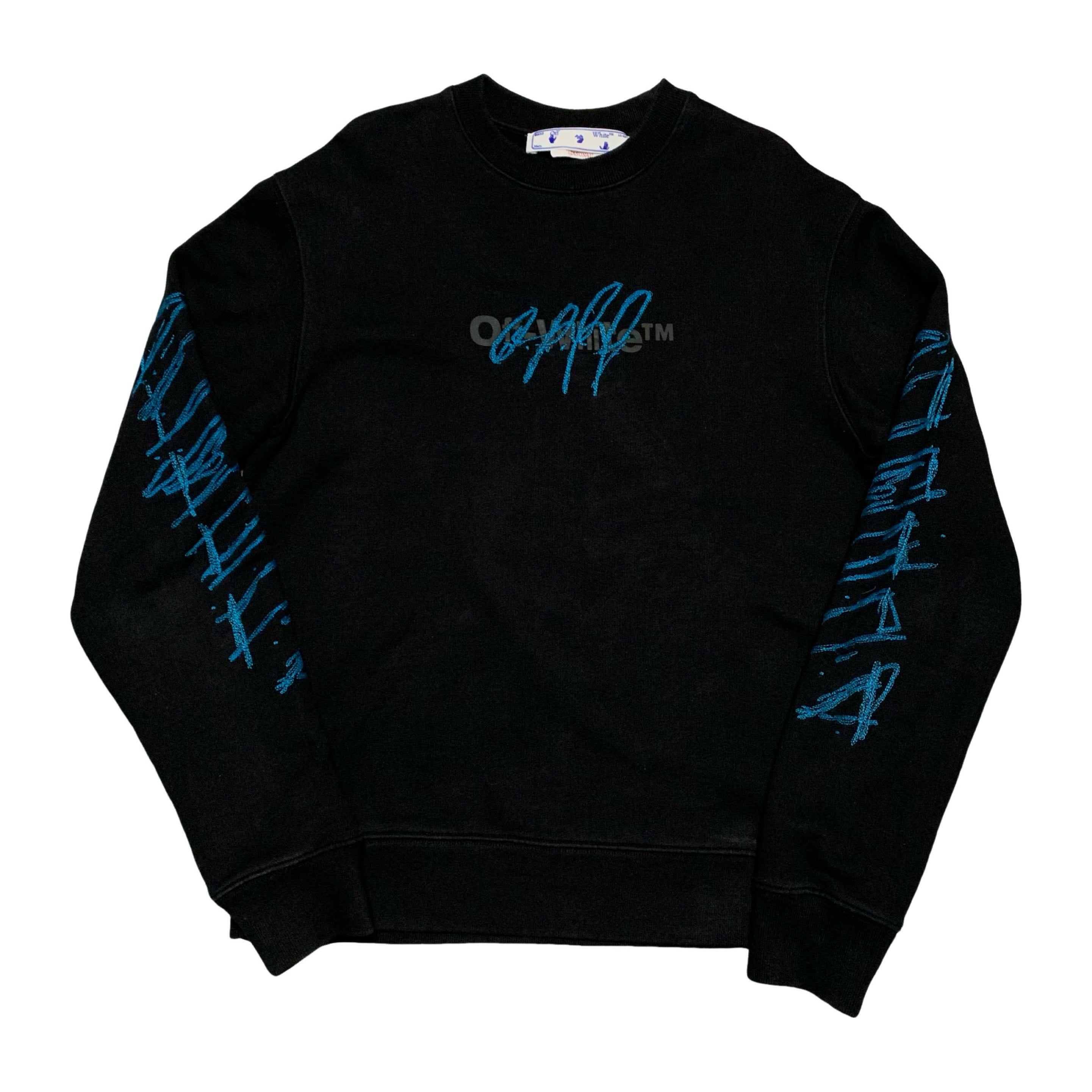 Off White XS Scribble Off Arrows Black Sweatshirt Crewneck Virgil Abloh